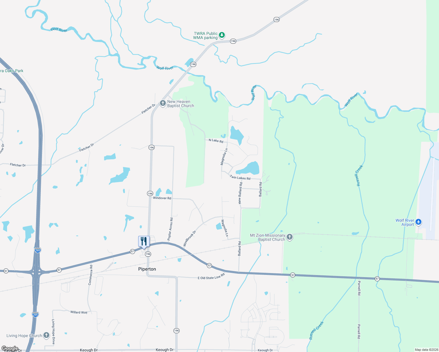map of restaurants, bars, coffee shops, grocery stores, and more near 335 Magnolia Lane in Collierville