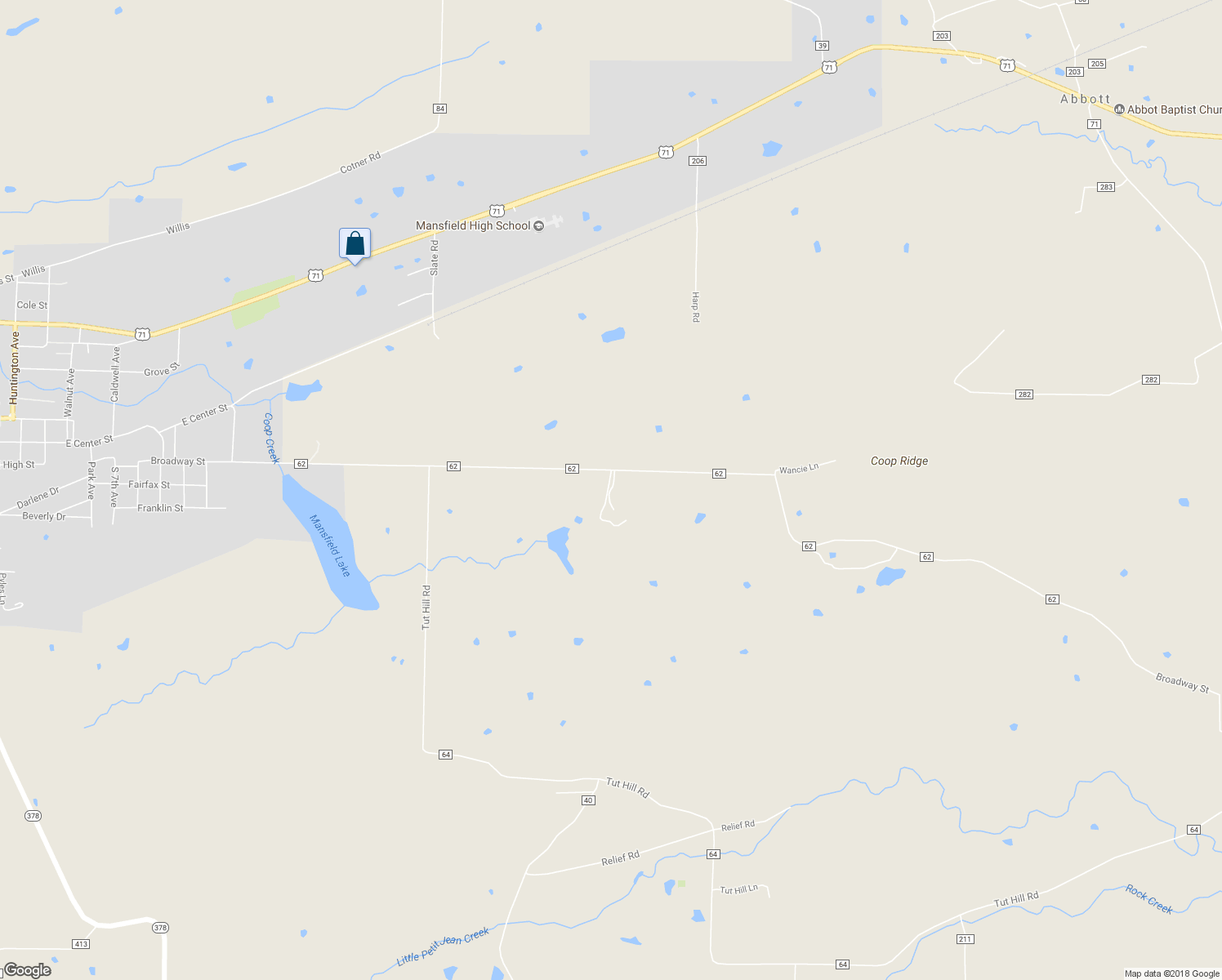 map of restaurants, bars, coffee shops, grocery stores, and more near Rockey Lane in Mansfield