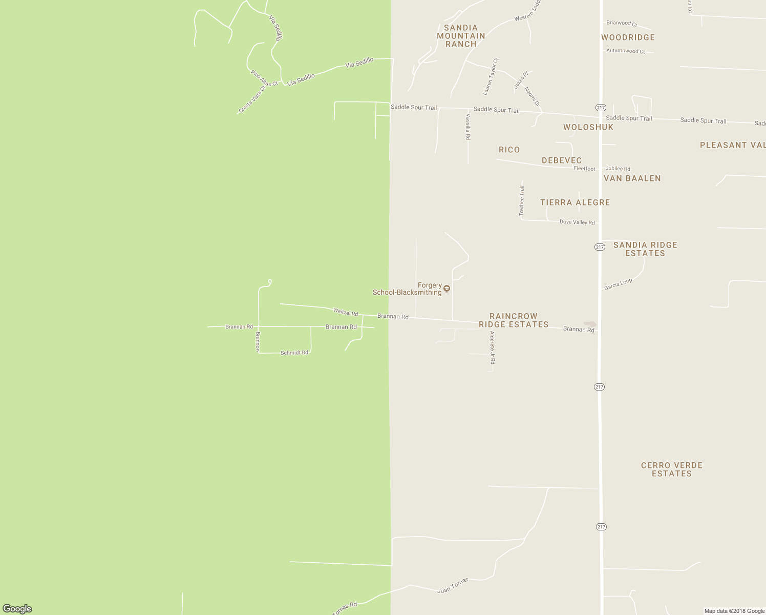 map of restaurants, bars, coffee shops, grocery stores, and more near 108 Brannan Road in Tijeras