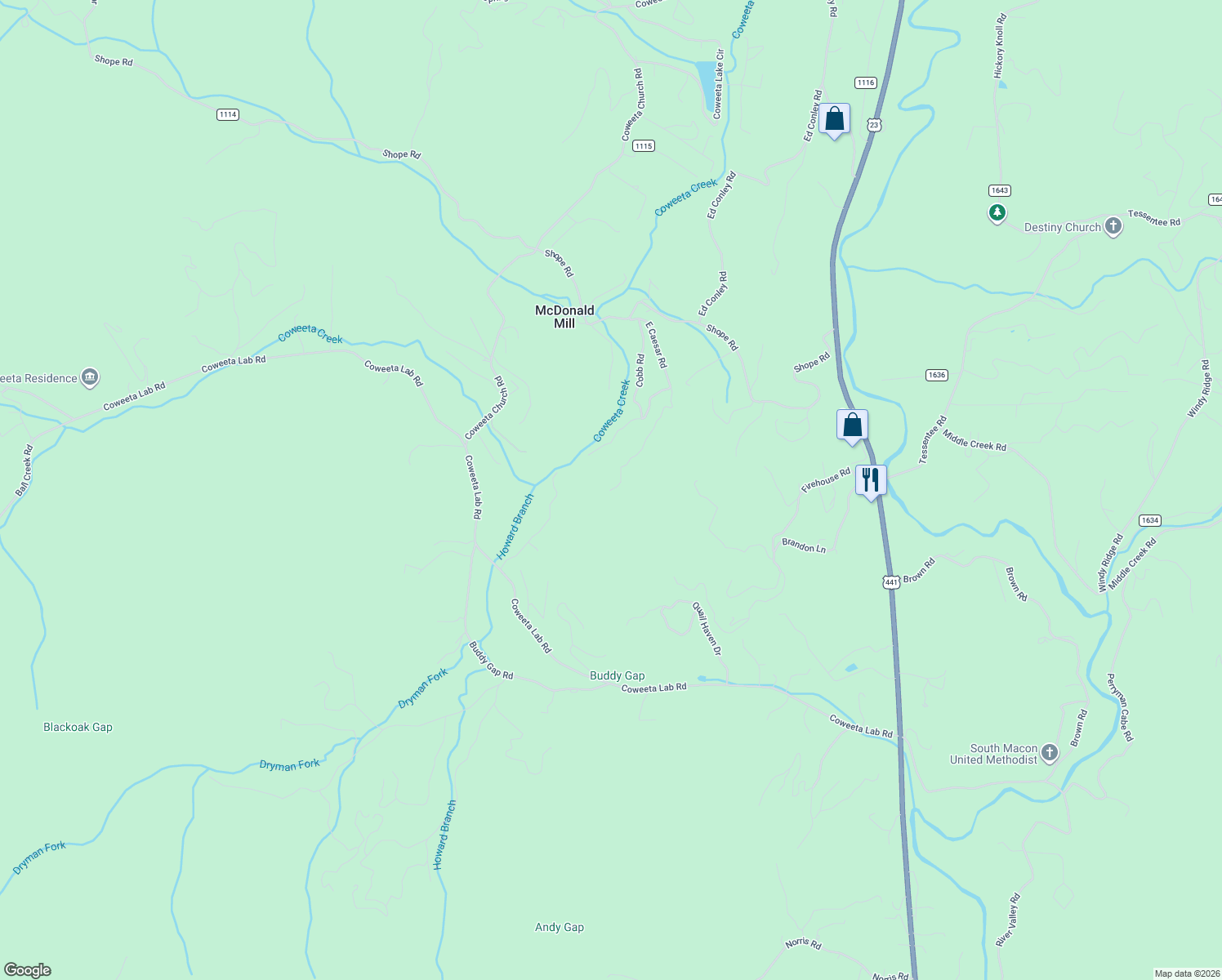 map of restaurants, bars, coffee shops, grocery stores, and more near 400 East Caesar Road in Otto