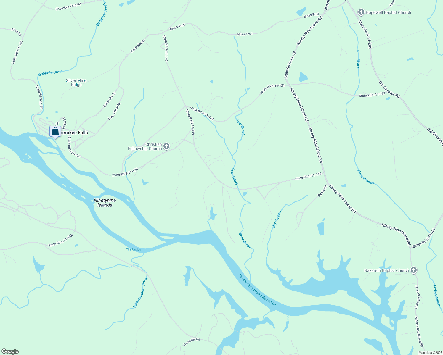 map of restaurants, bars, coffee shops, grocery stores, and more near 593 State Road S-11-119 in Blacksburg