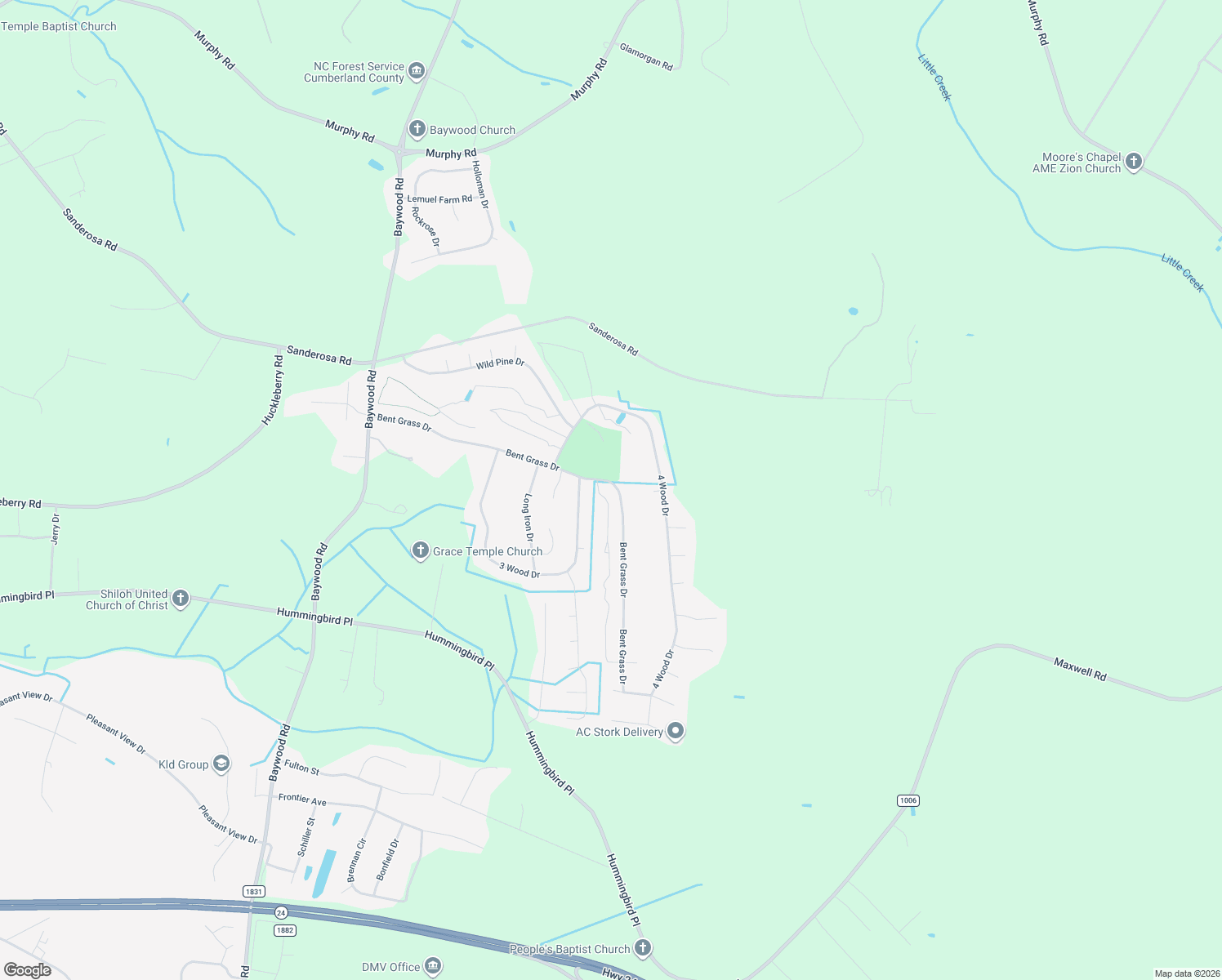 map of restaurants, bars, coffee shops, grocery stores, and more near 4414 Bent Grass Drive in Fayetteville