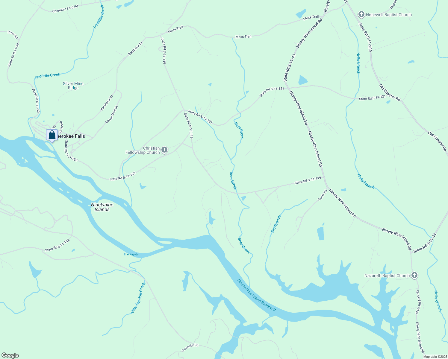 map of restaurants, bars, coffee shops, grocery stores, and more near 593 State Road S-11-119 in Blacksburg