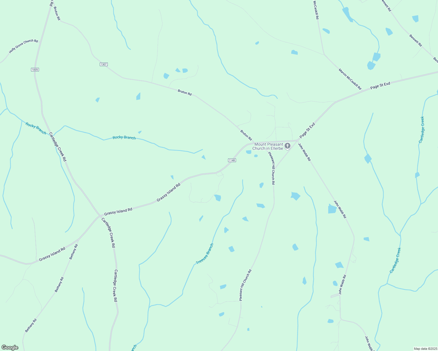 map of restaurants, bars, coffee shops, grocery stores, and more near 1089 Grassy Island Road in Ellerbe