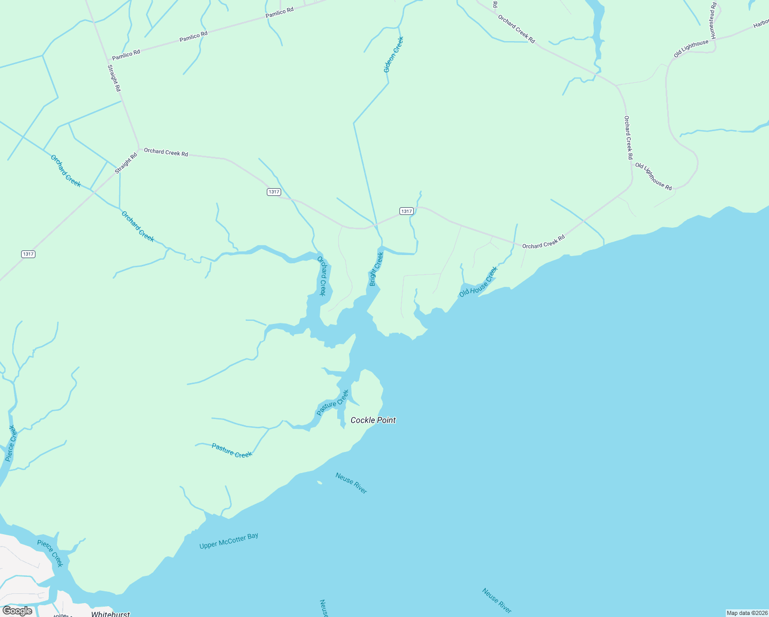 map of restaurants, bars, coffee shops, grocery stores, and more near 130 Orchard Point Road in Oriental