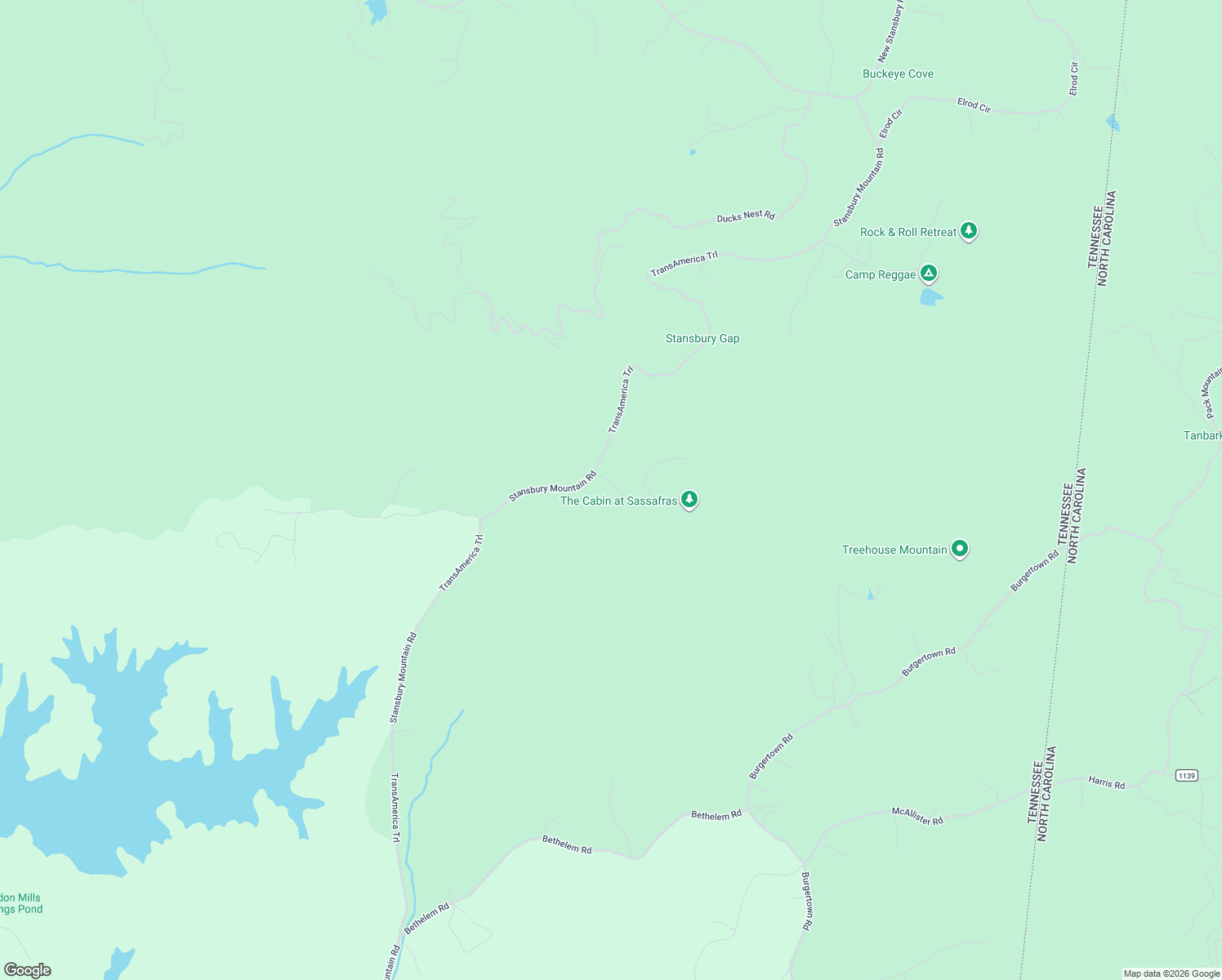 map of restaurants, bars, coffee shops, grocery stores, and more near 155 Sassasfras Ridge Road in Copperhill
