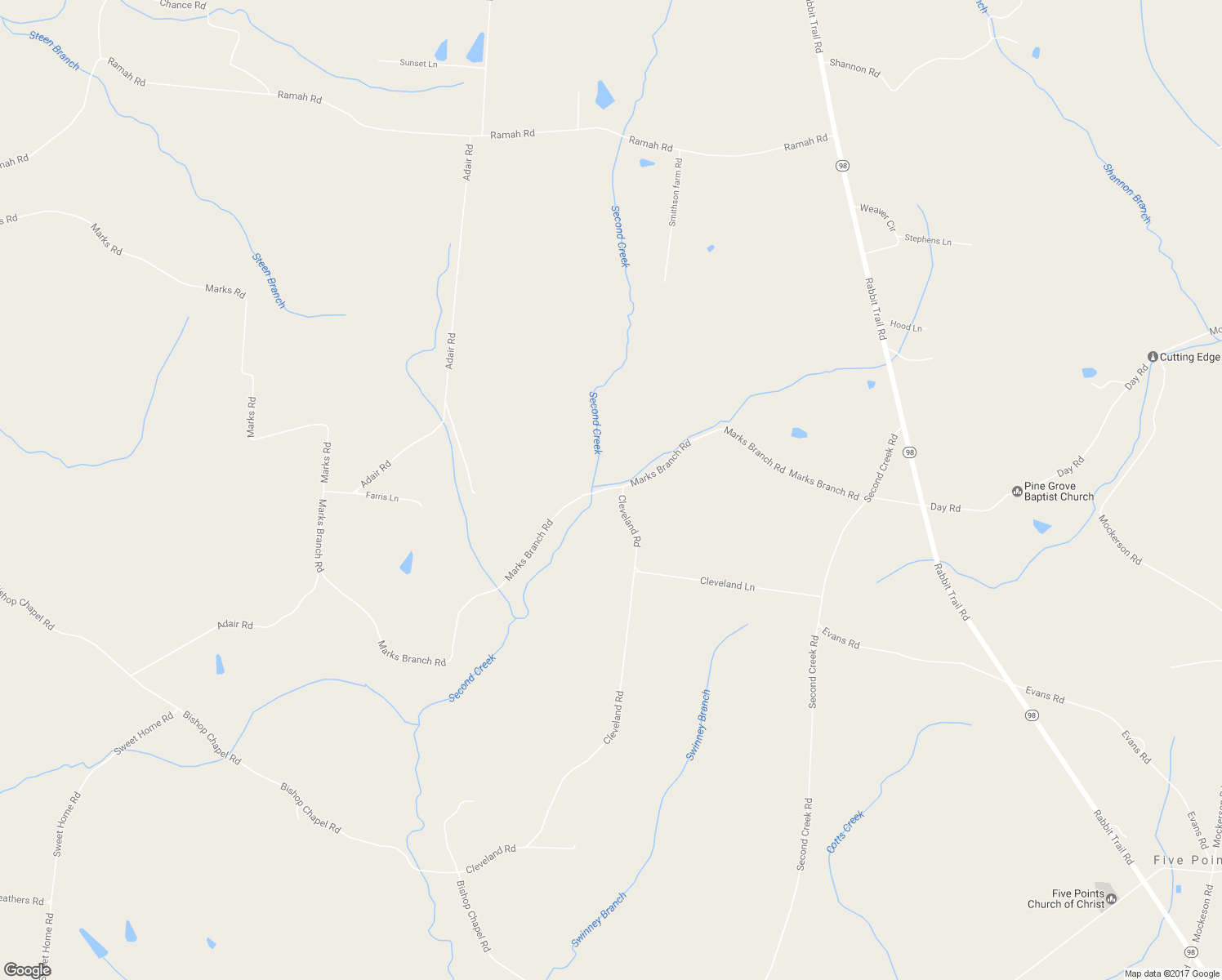 map of restaurants, bars, coffee shops, grocery stores, and more near 25 Cleveland Road in Leoma