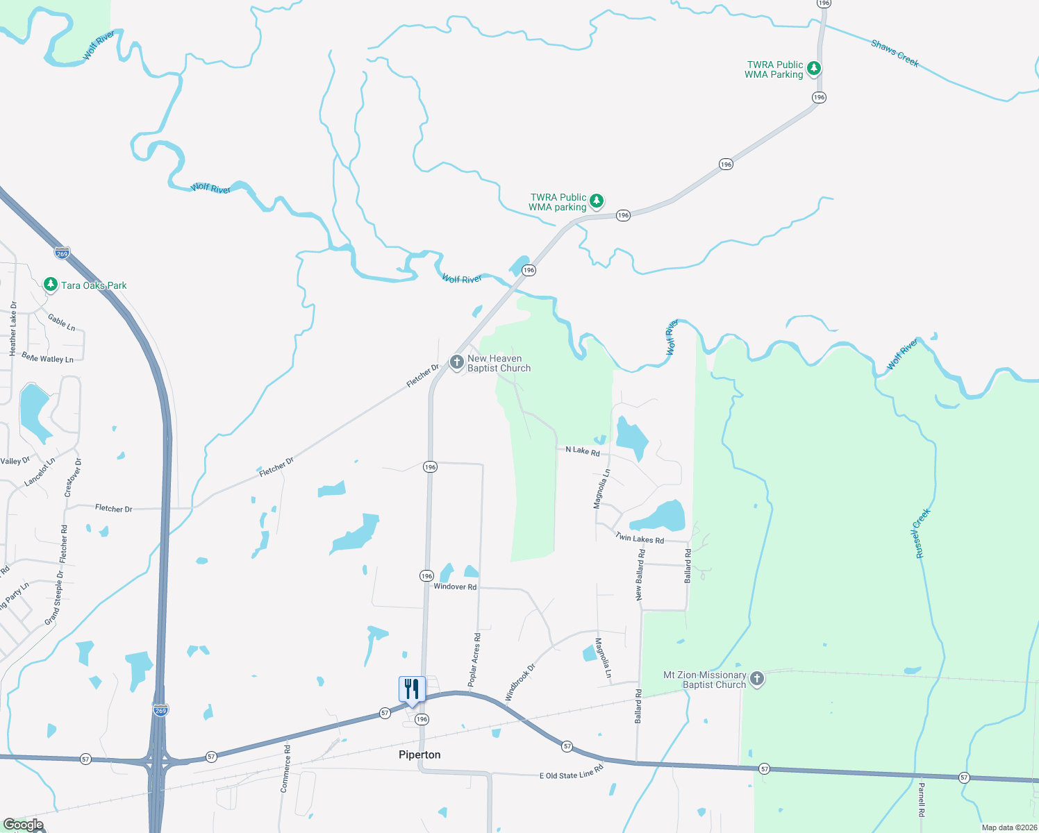 map of restaurants, bars, coffee shops, grocery stores, and more near 10 Jaybird Way in Collierville