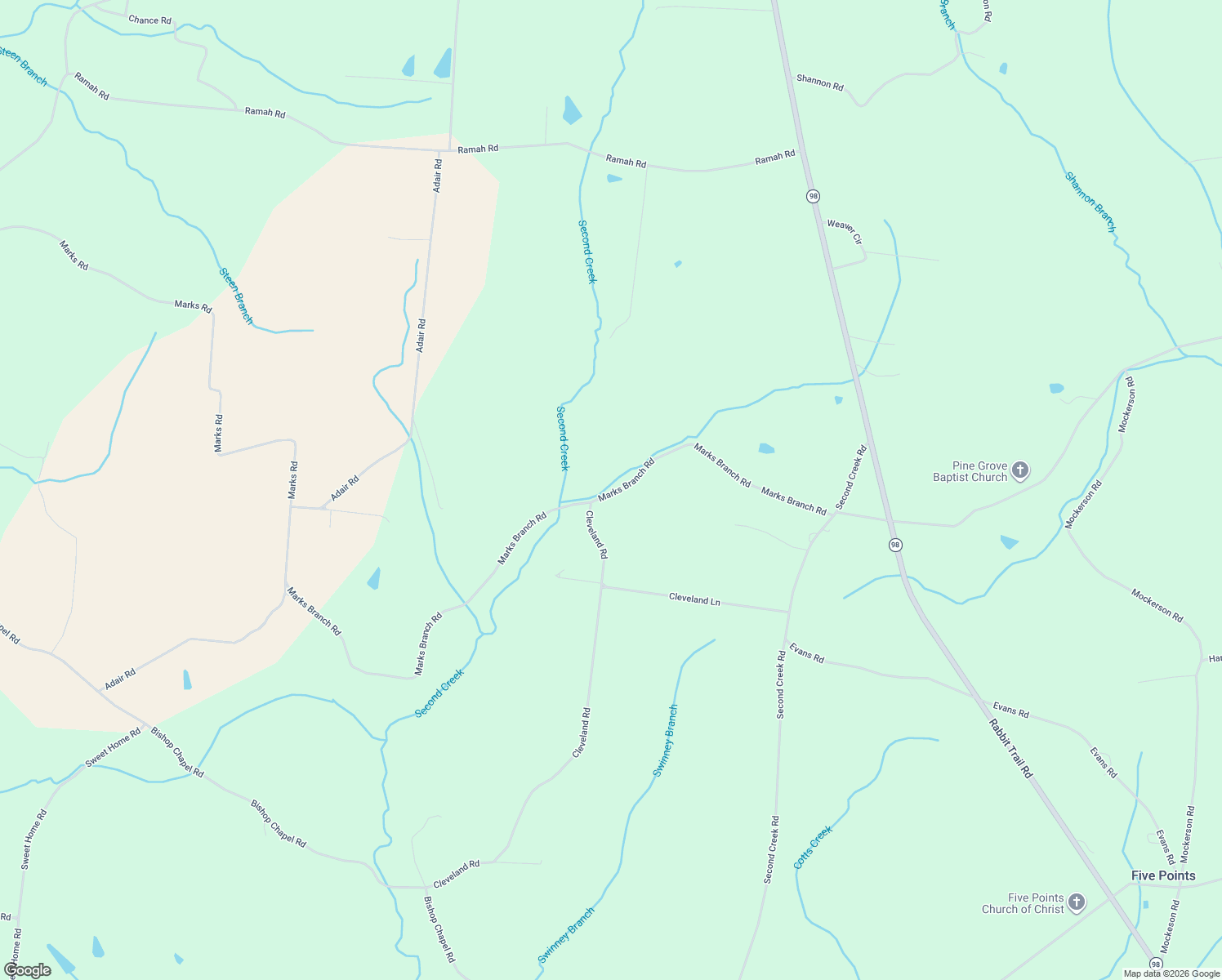 map of restaurants, bars, coffee shops, grocery stores, and more near 25 Cleveland Road in Leoma