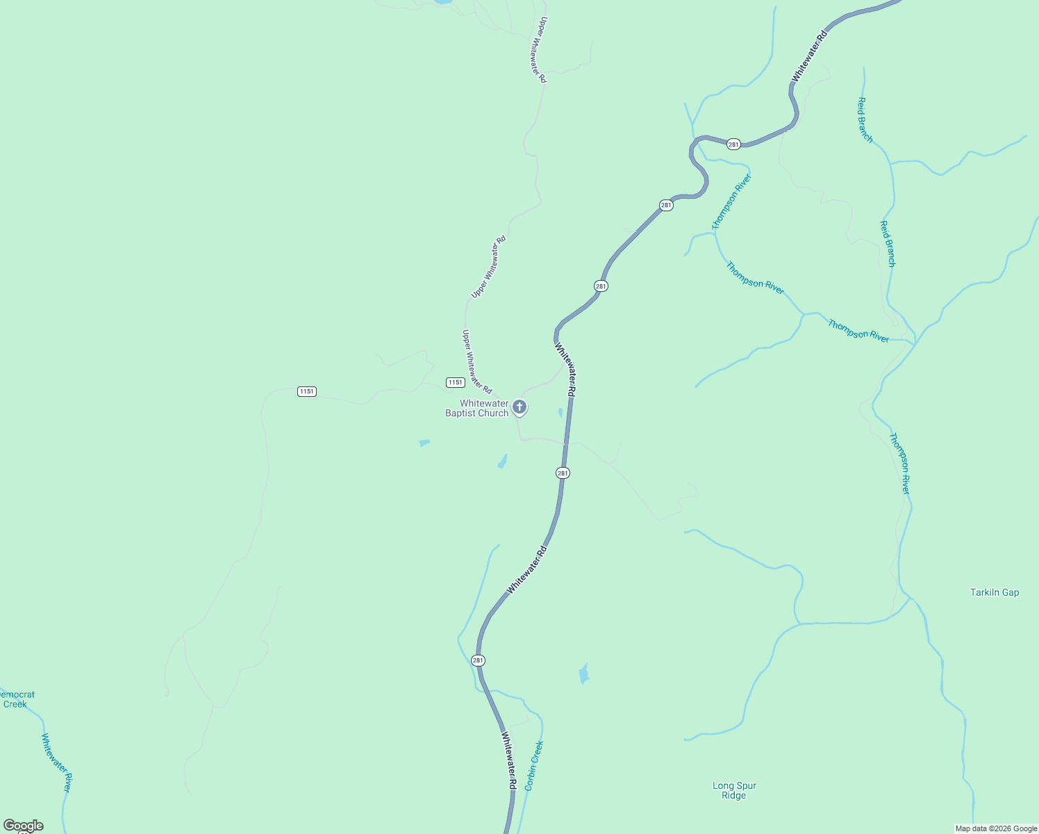 map of restaurants, bars, coffee shops, grocery stores, and more near 270 Whitewater Church Road in Sapphire