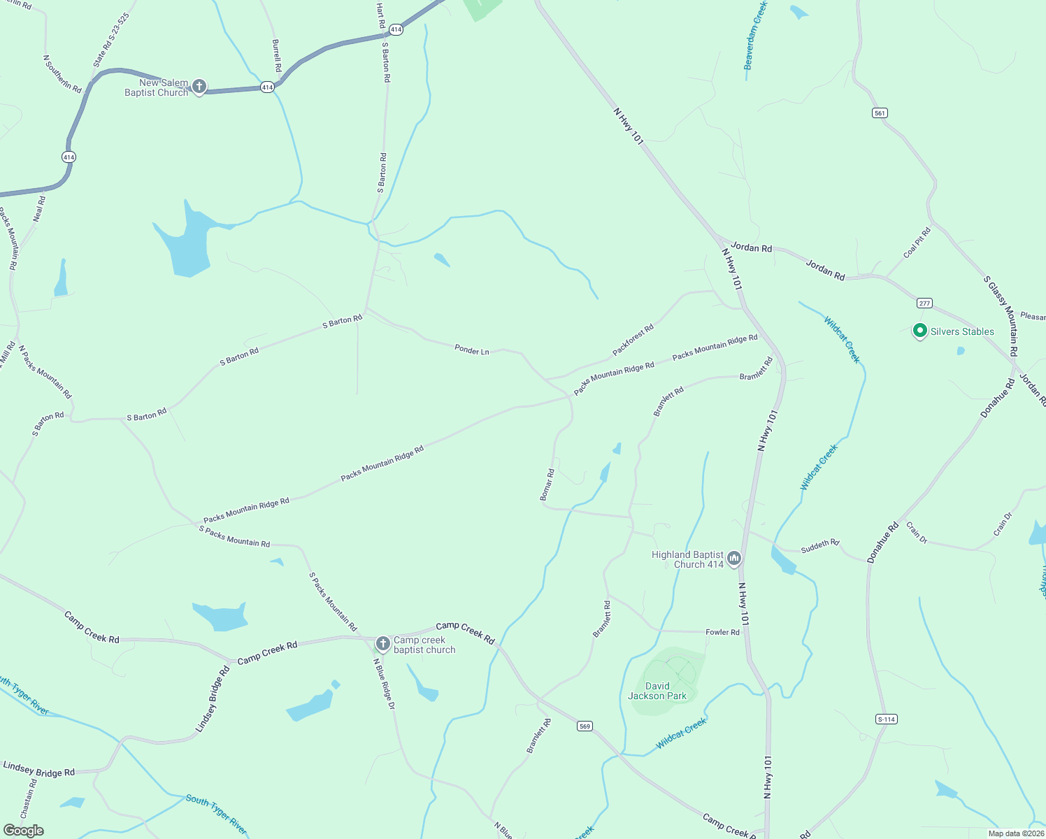 map of restaurants, bars, coffee shops, grocery stores, and more near 605 Packs Mountain Ridge Road in Taylors