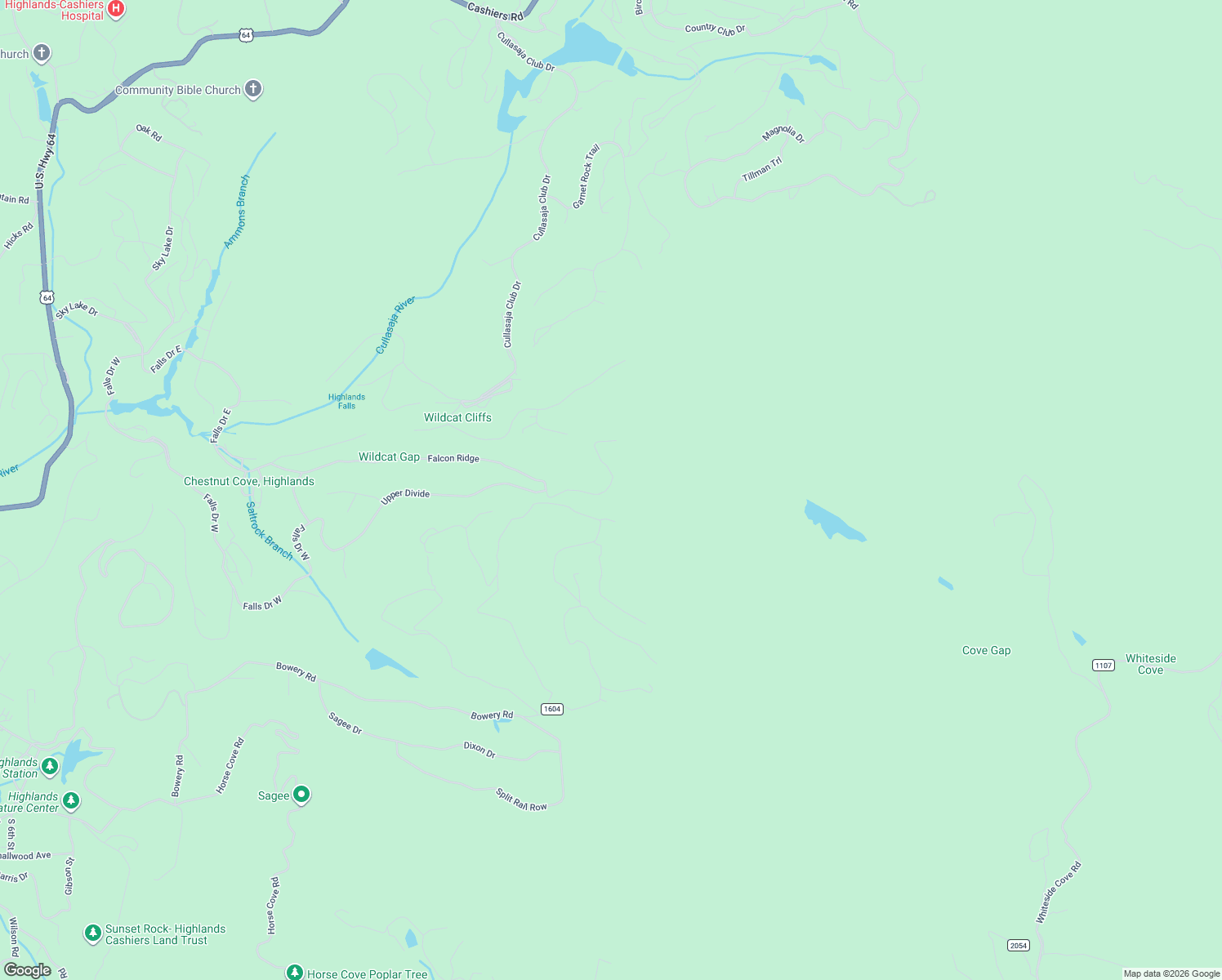 map of restaurants, bars, coffee shops, grocery stores, and more near 2300 Falcon Ridge in Highlands