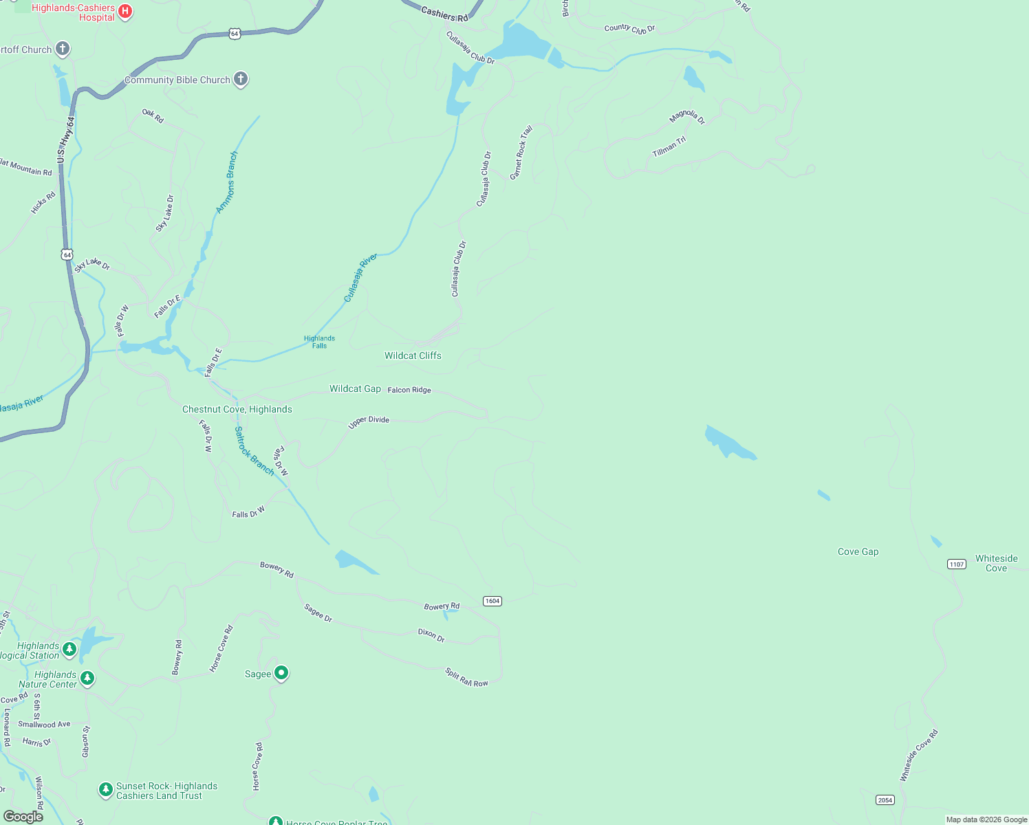 map of restaurants, bars, coffee shops, grocery stores, and more near 2164 Falcon Ridge in Highlands