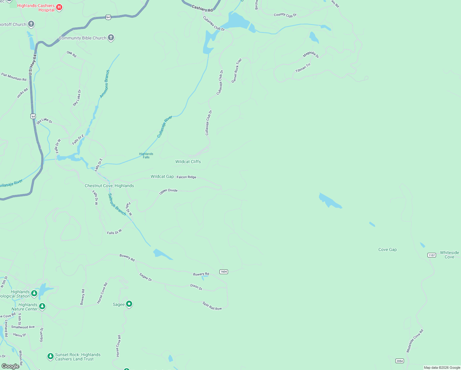 map of restaurants, bars, coffee shops, grocery stores, and more near 2164 Falcon Ridge in Highlands