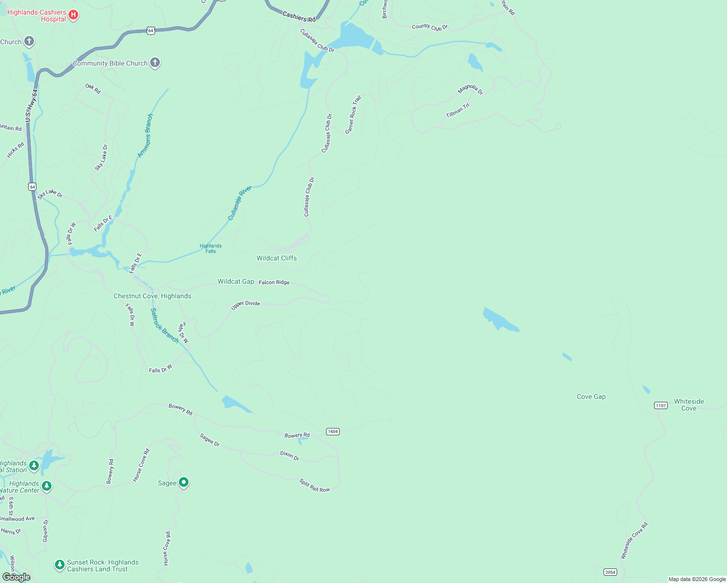 map of restaurants, bars, coffee shops, grocery stores, and more near 2300 Falcon Ridge in Highlands
