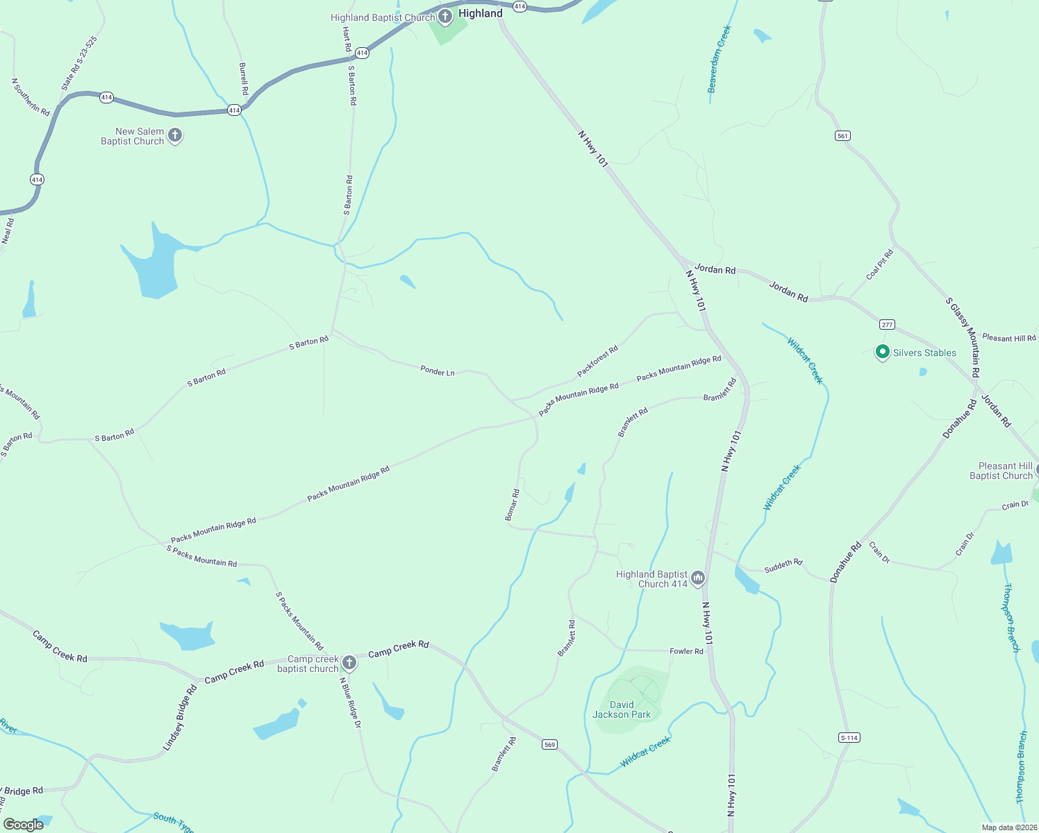 map of restaurants, bars, coffee shops, grocery stores, and more near 600 Packs Mountain Ridge Road in Taylors