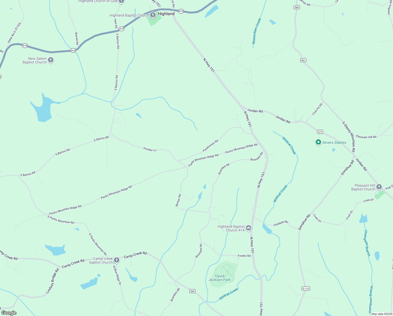 map of restaurants, bars, coffee shops, grocery stores, and more near 410 Packs Mountain Ridge Road in Taylors