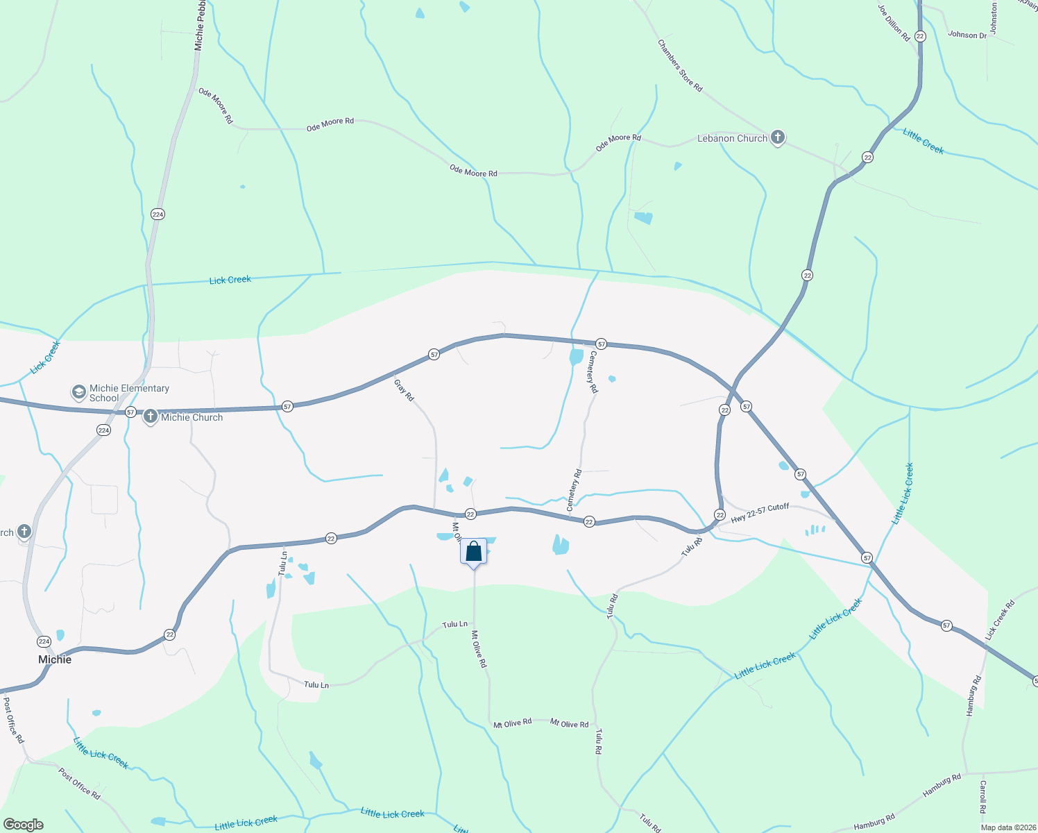 map of restaurants, bars, coffee shops, grocery stores, and more near 3839 Tennessee 22 in Michie