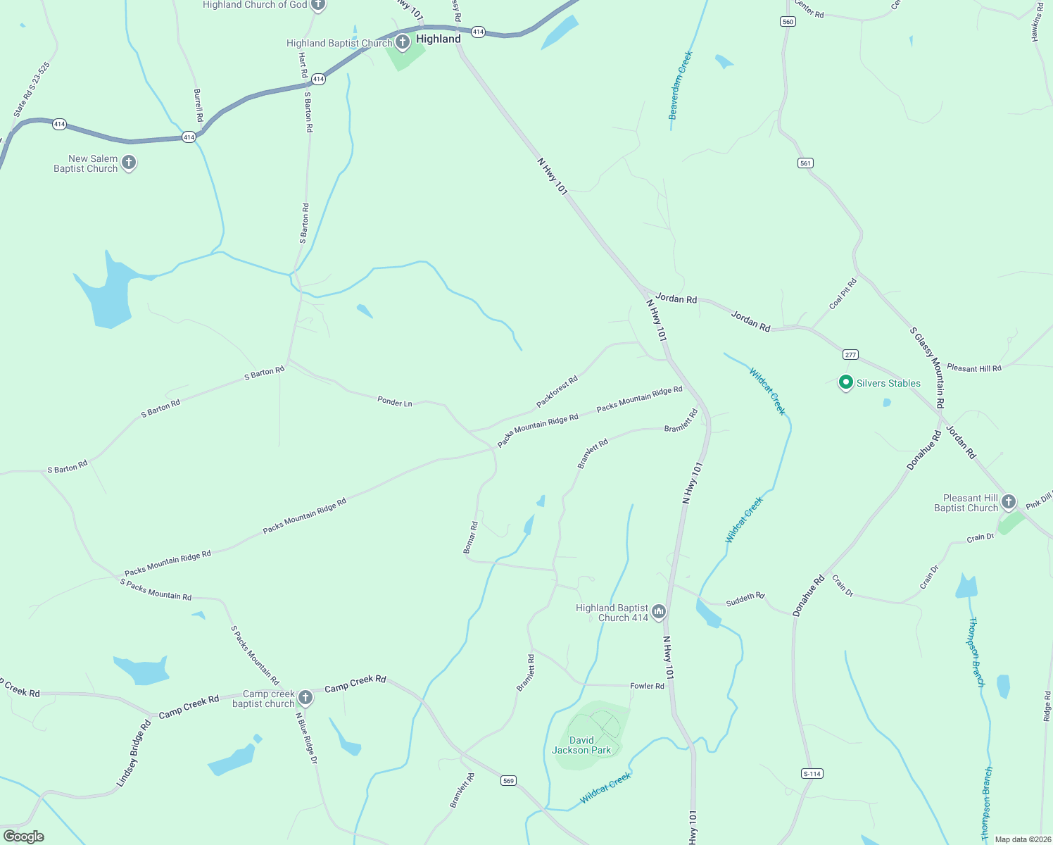 map of restaurants, bars, coffee shops, grocery stores, and more near 410 Packs Mountain Ridge Road in Taylors
