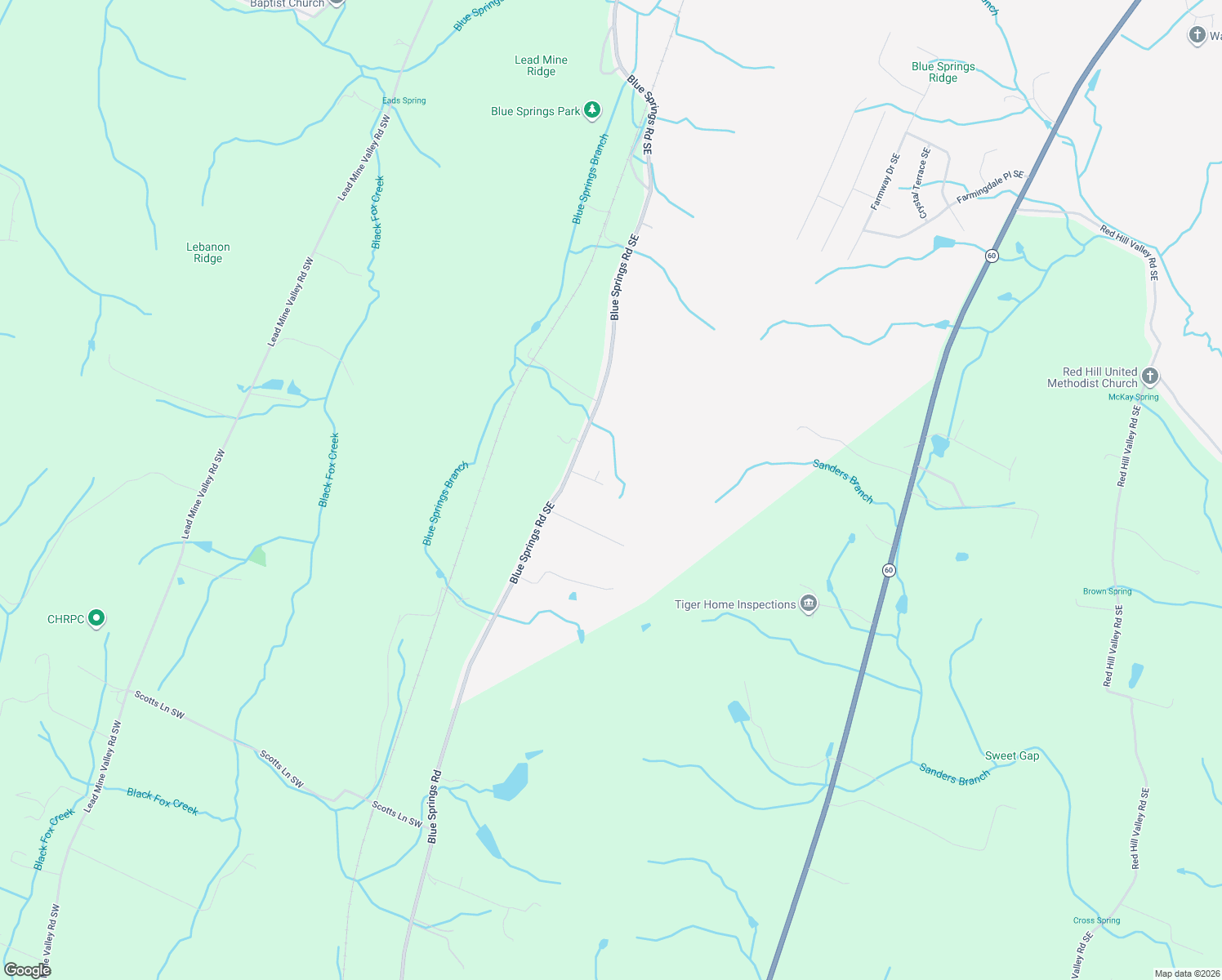 map of restaurants, bars, coffee shops, grocery stores, and more near 5529 Blue Springs Road in Cleveland