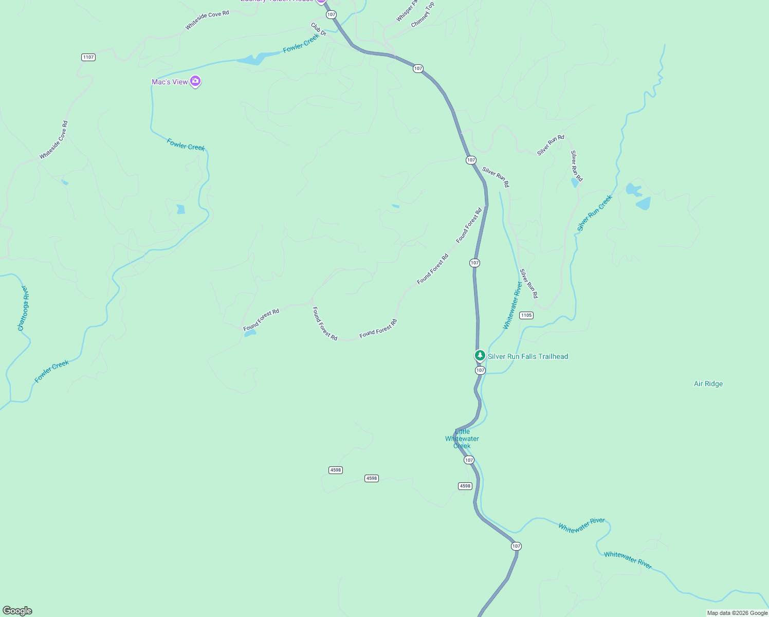 map of restaurants, bars, coffee shops, grocery stores, and more near 848 Found Forest Road in Cashiers