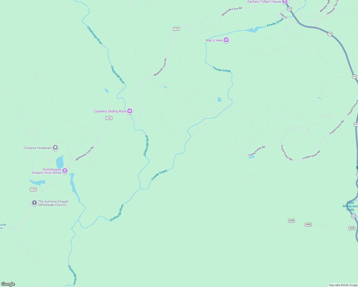 map of restaurants, bars, coffee shops, grocery stores, and more near C31 Whiteside Cove Road in Highlands