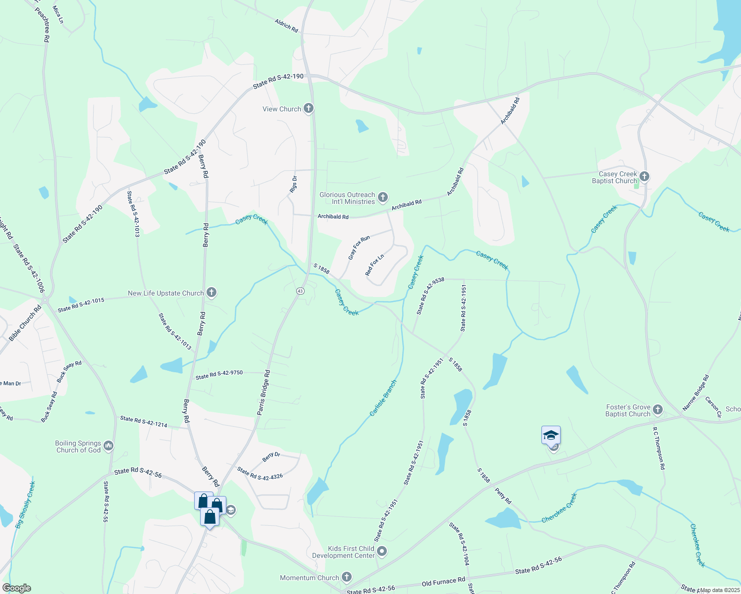 map of restaurants, bars, coffee shops, grocery stores, and more near 167 South 1858 in Chesnee