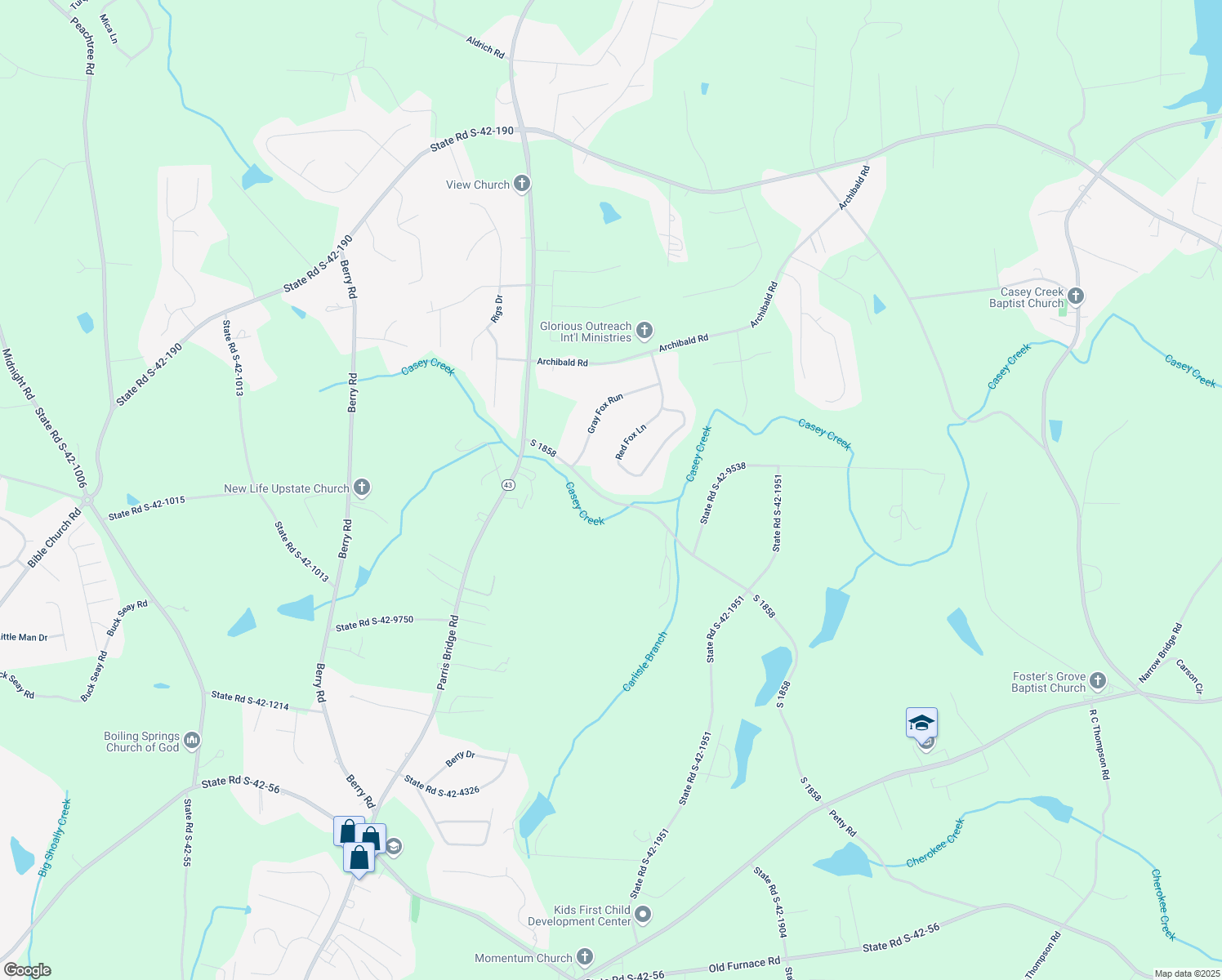 map of restaurants, bars, coffee shops, grocery stores, and more near 167 South 1858 in Chesnee