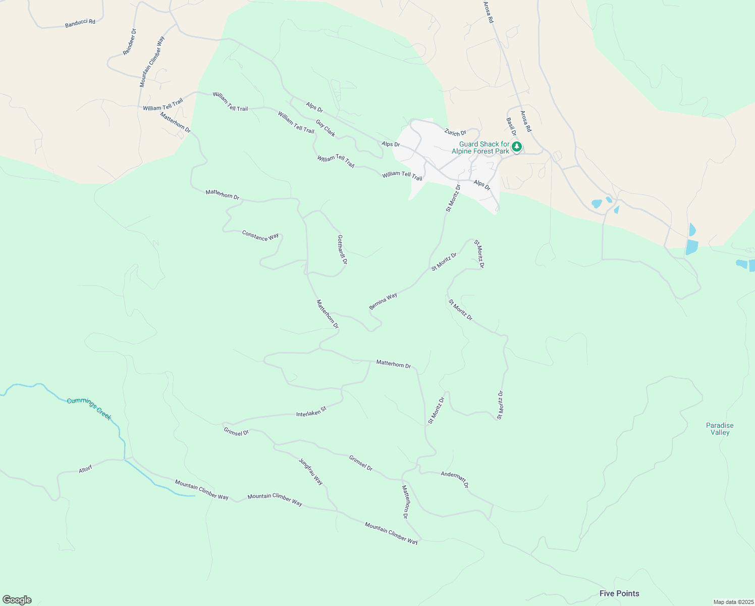 map of restaurants, bars, coffee shops, grocery stores, and more near Bernina Way in Kern County