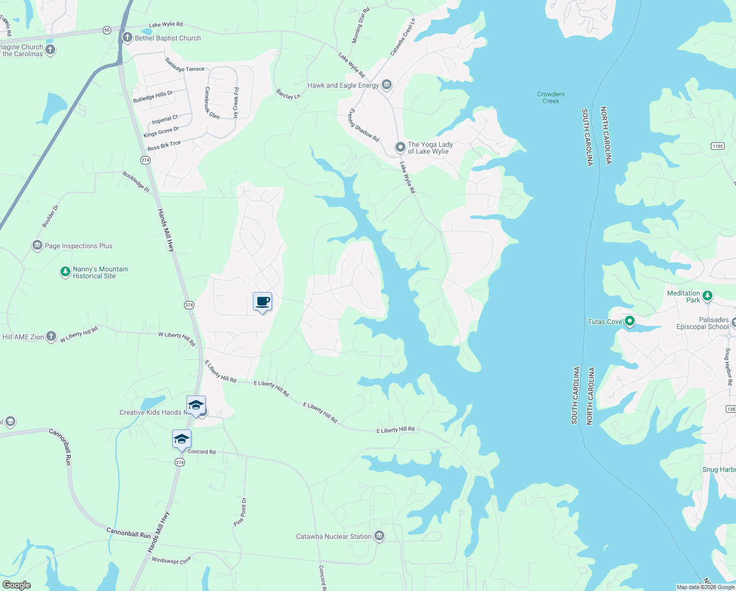 map of restaurants, bars, coffee shops, grocery stores, and more near 3517 Aqua Point Drive in York
