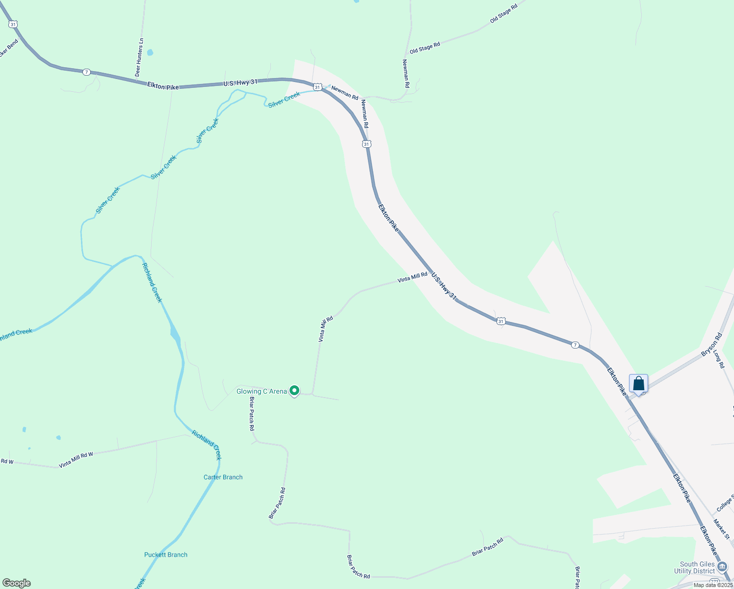 map of restaurants, bars, coffee shops, grocery stores, and more near 431 Vinta Mill Road in Prospect