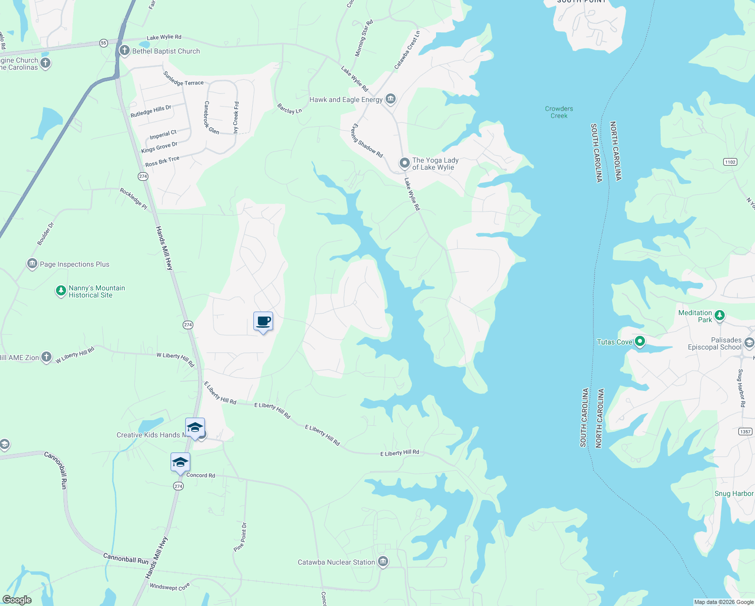 map of restaurants, bars, coffee shops, grocery stores, and more near 3517 Aqua Point Drive in York