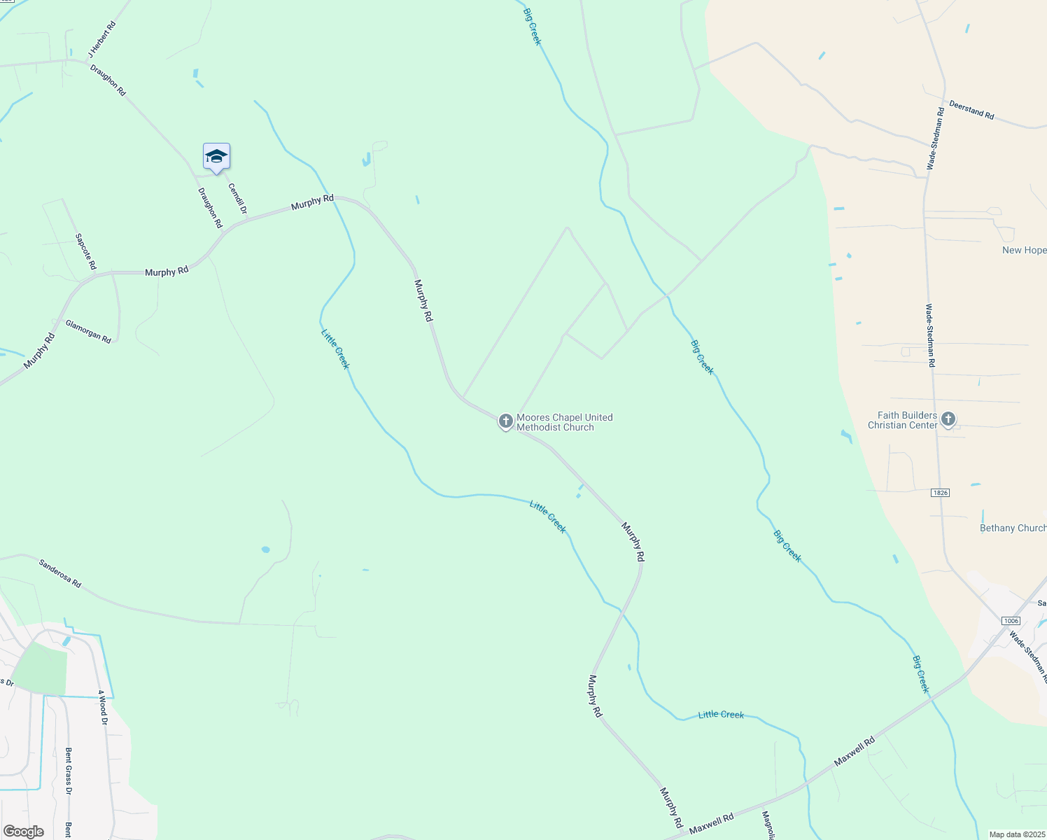 map of restaurants, bars, coffee shops, grocery stores, and more near 5837 Murphy Road in Stedman
