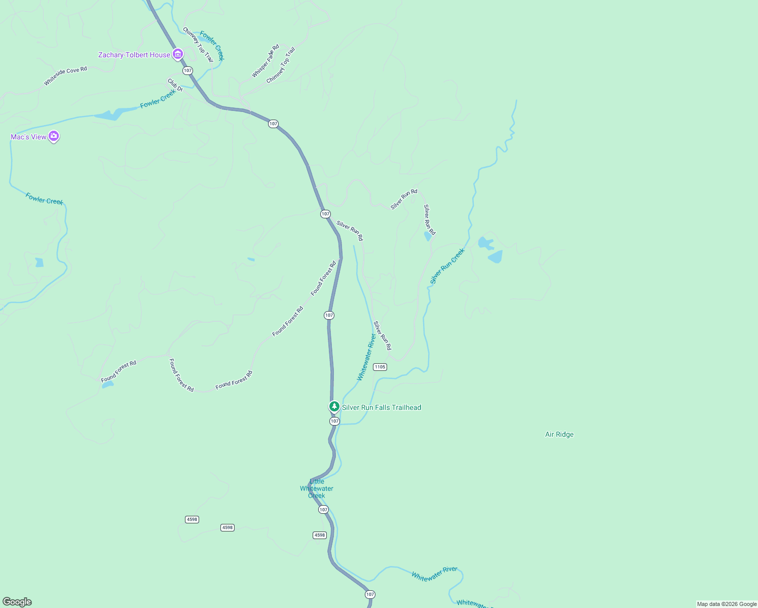 map of restaurants, bars, coffee shops, grocery stores, and more near 30 Spur Road in Cashiers