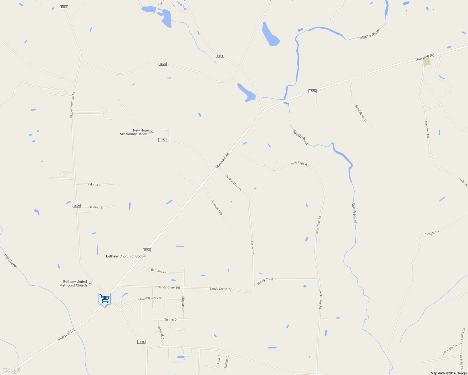 map of restaurants, bars, coffee shops, grocery stores, and more near 6480 Willow Oaks Drive in Stedman