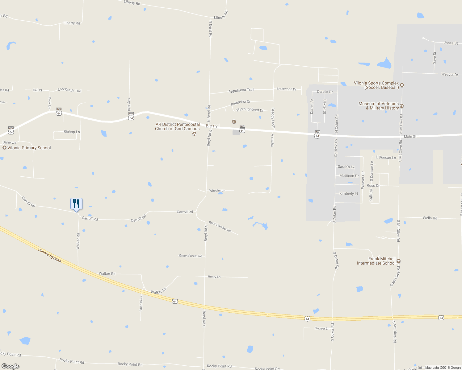 map of restaurants, bars, coffee shops, grocery stores, and more near 21 Wheeler Lane in Conway