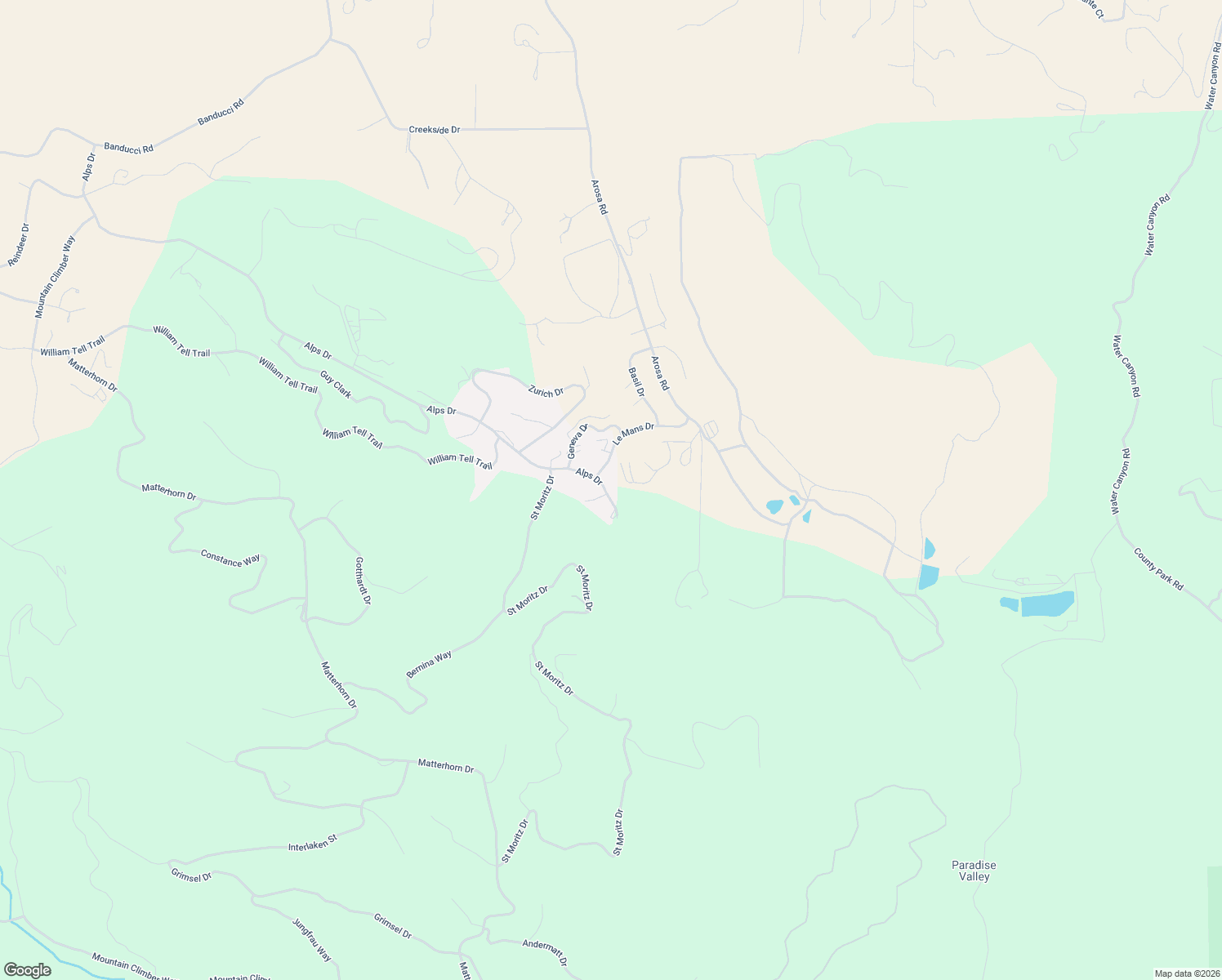 map of restaurants, bars, coffee shops, grocery stores, and more near 17800 Alps Drive in Tehachapi