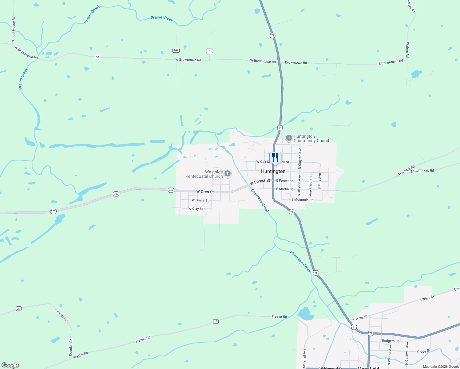 map of restaurants, bars, coffee shops, grocery stores, and more near 202 South Saint George Avenue in Huntington