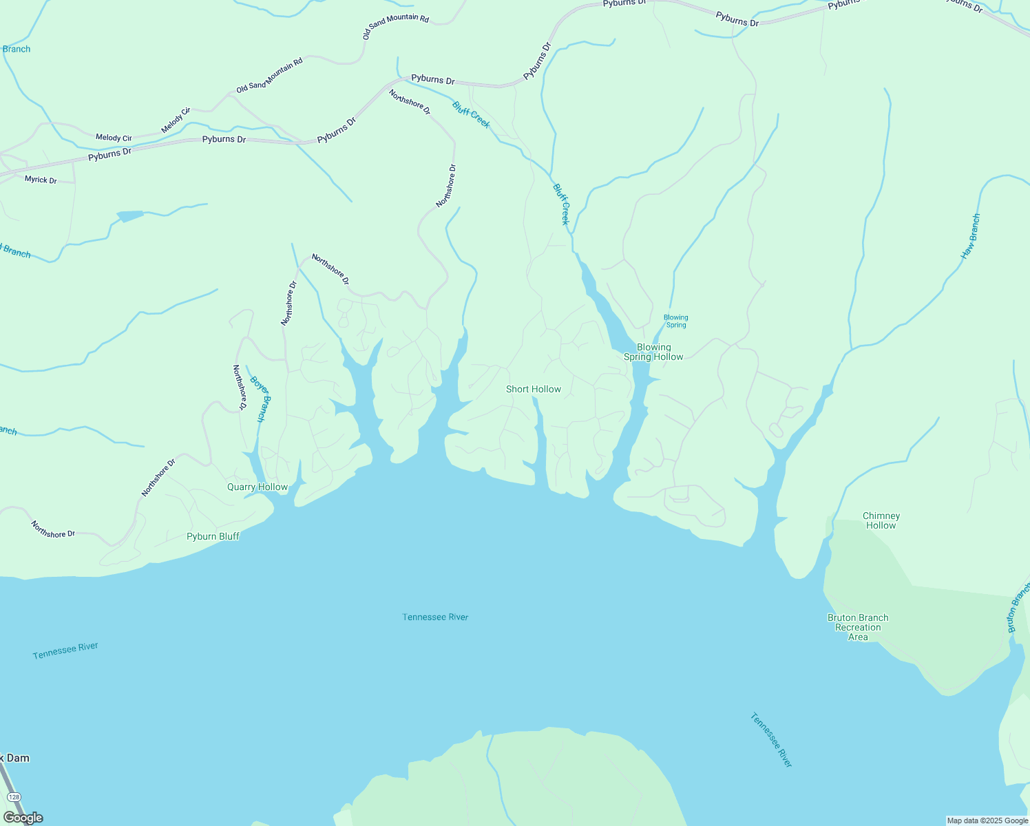 map of restaurants, bars, coffee shops, grocery stores, and more near 405 Anderson Hollow Road in Savannah