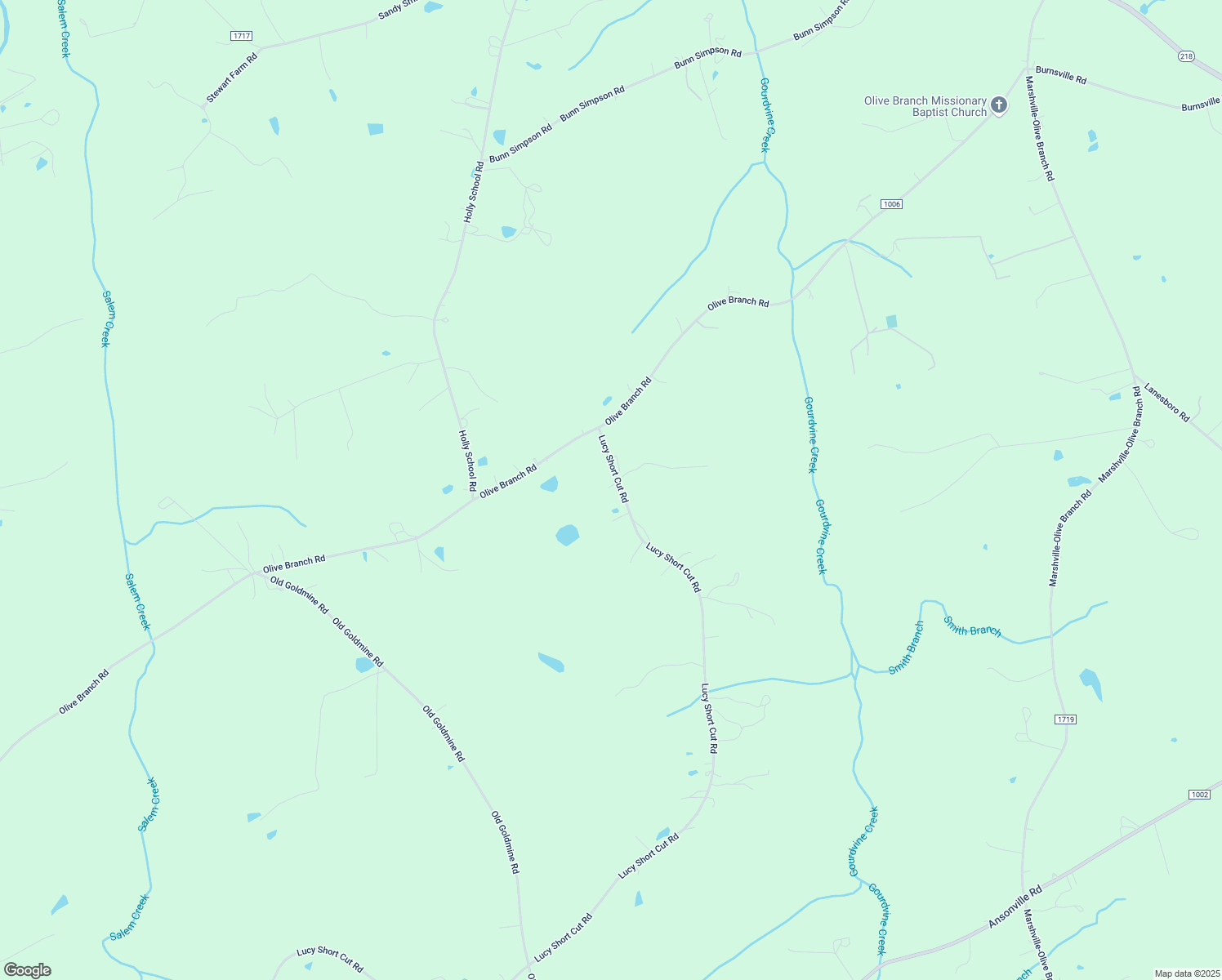 map of restaurants, bars, coffee shops, grocery stores, and more near 4909 Lucy Short Cut Road in Marshville