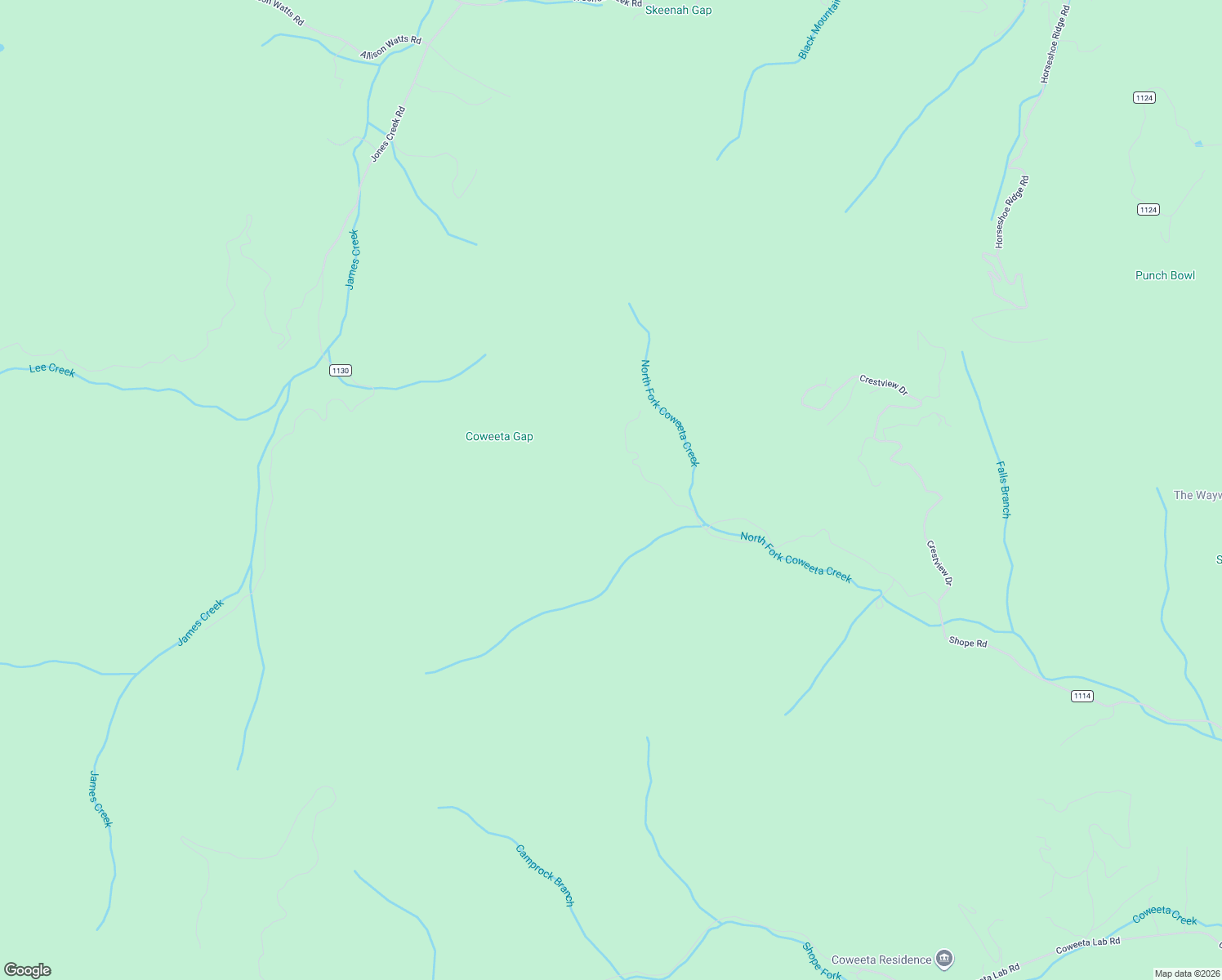 map of restaurants, bars, coffee shops, grocery stores, and more near 1022 Coweeta Gap Road in Otto