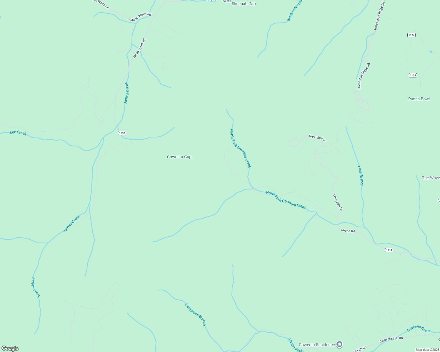 map of restaurants, bars, coffee shops, grocery stores, and more near 1022 Coweeta Gap in Otto