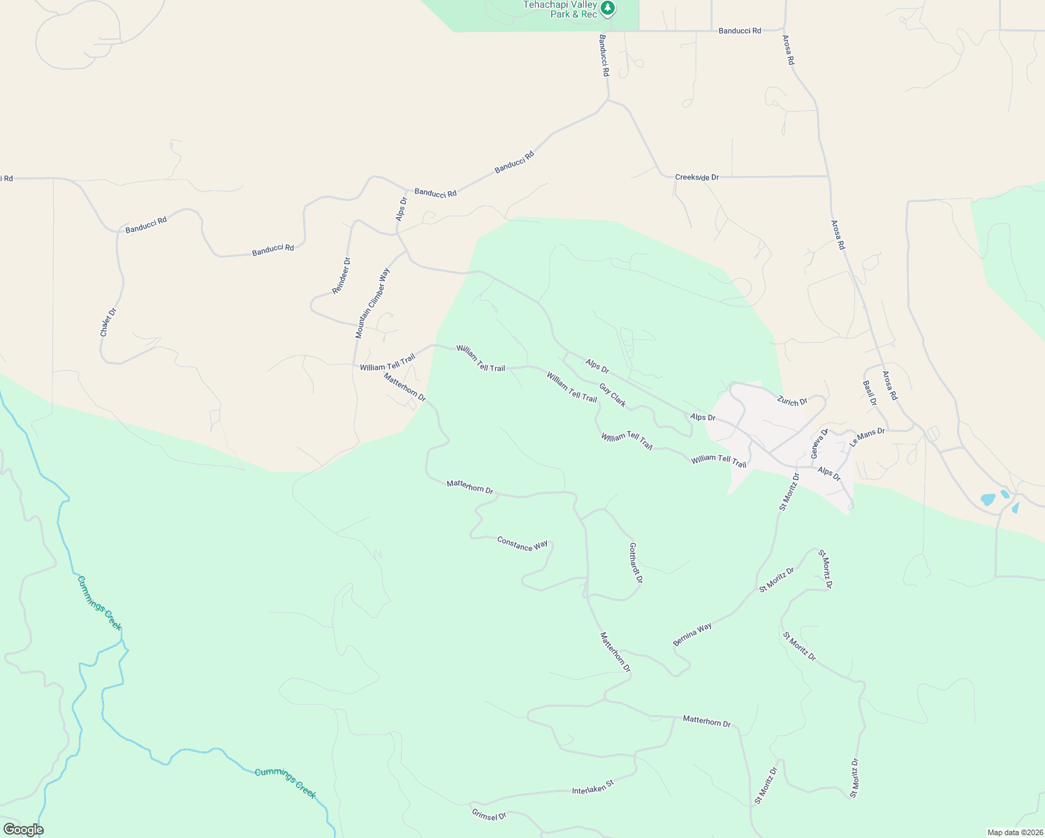 map of restaurants, bars, coffee shops, grocery stores, and more near 18020 Matterhorn Court in Tehachapi