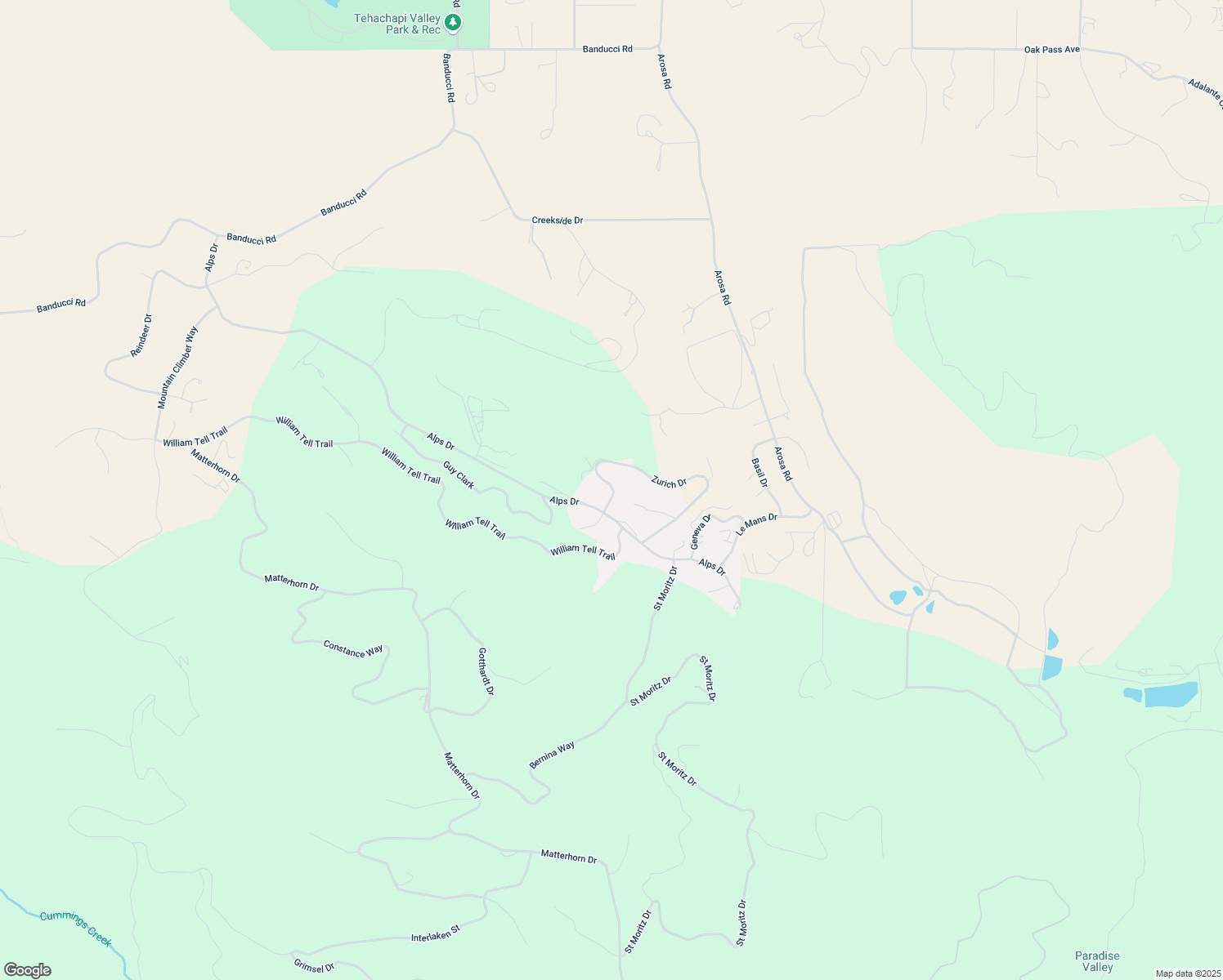 map of restaurants, bars, coffee shops, grocery stores, and more near 22467 Zurich Drive in Tehachapi