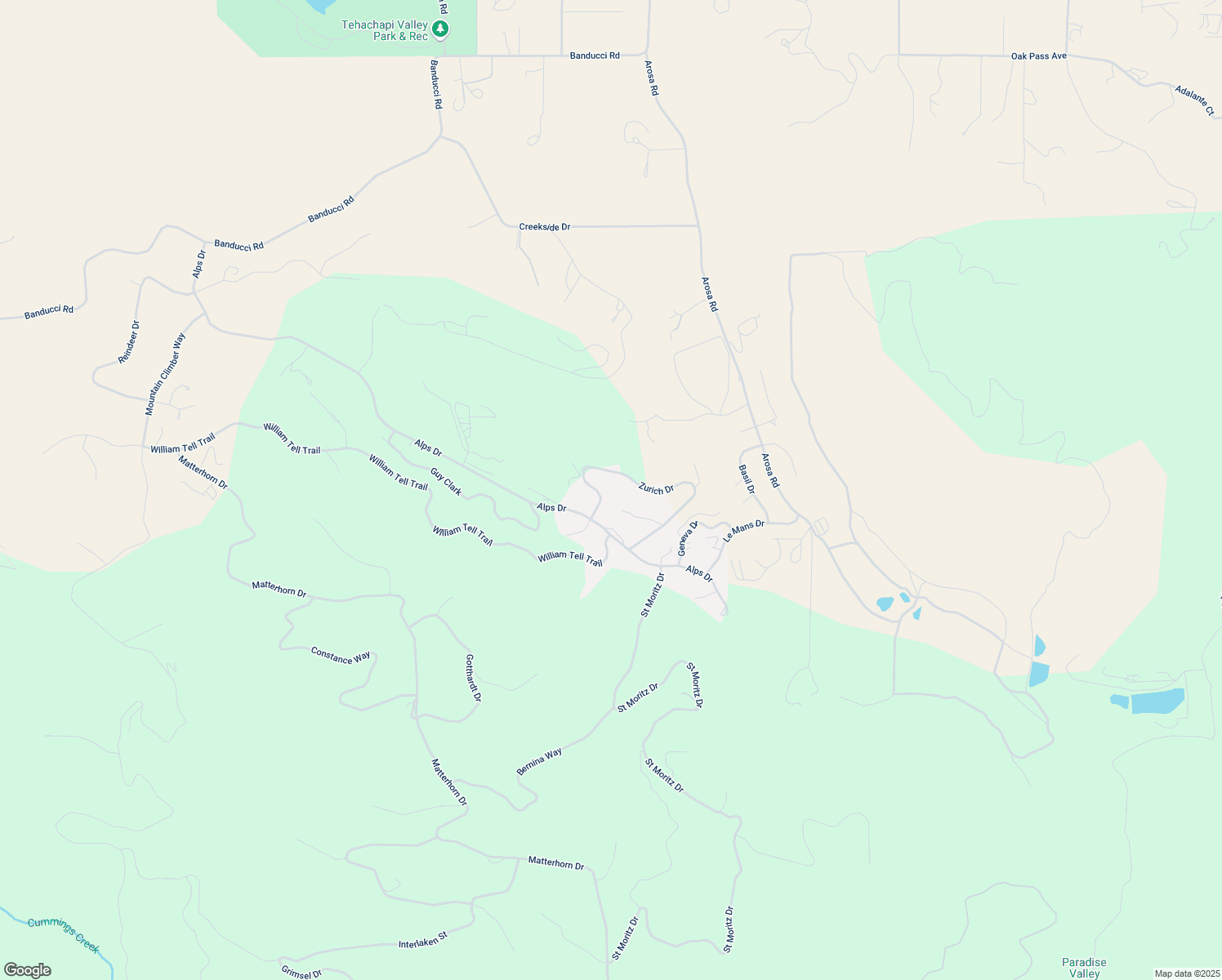 map of restaurants, bars, coffee shops, grocery stores, and more near 22467 Zurich Drive in Tehachapi