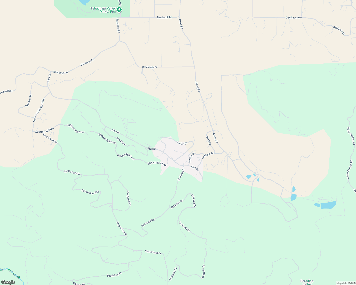 map of restaurants, bars, coffee shops, grocery stores, and more near Zurich Drive in Kern County