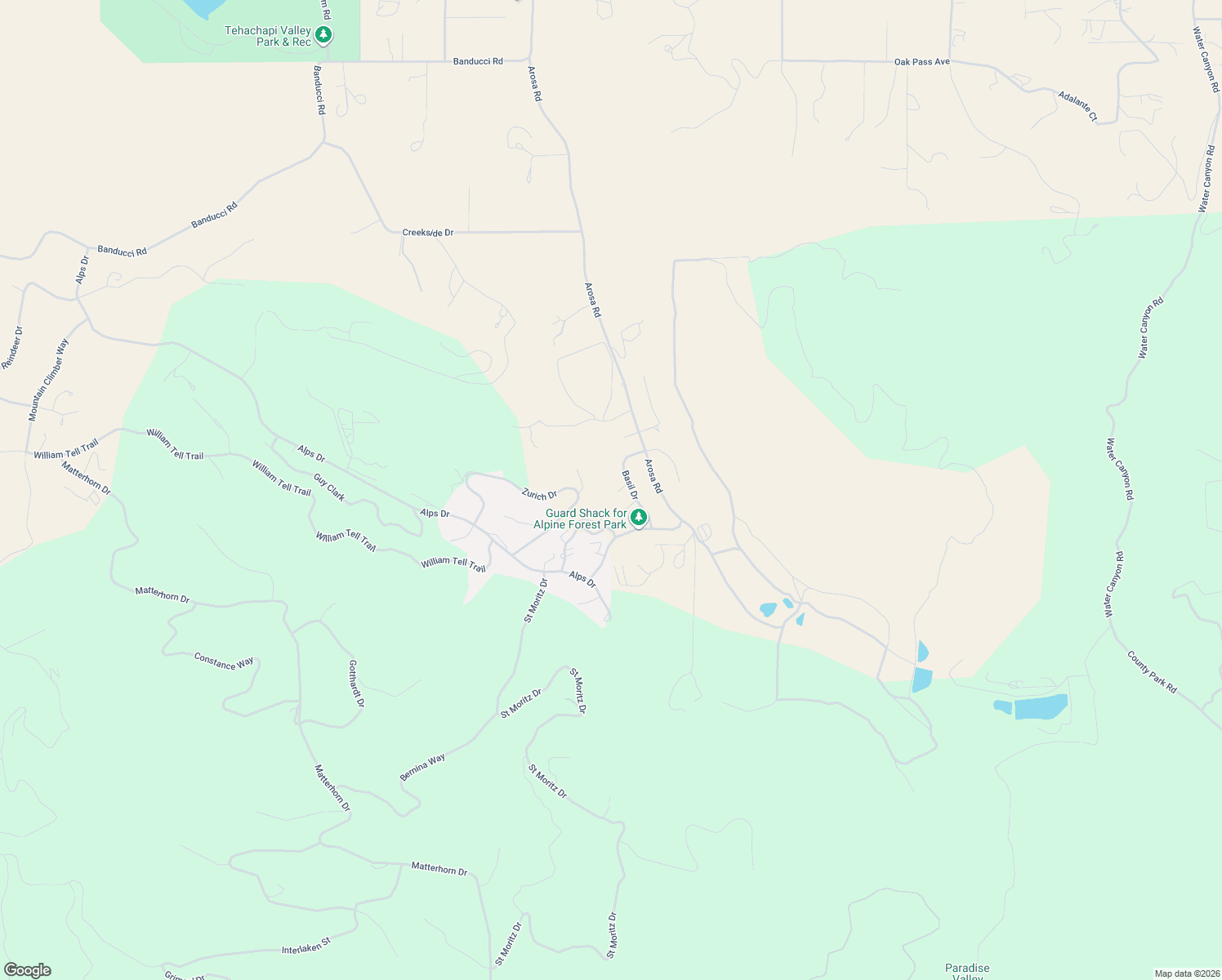map of restaurants, bars, coffee shops, grocery stores, and more near 21971 Basil Place in Tehachapi
