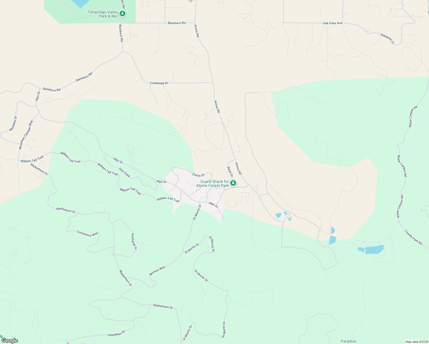 map of restaurants, bars, coffee shops, grocery stores, and more near 21971 Basil Place in Tehachapi