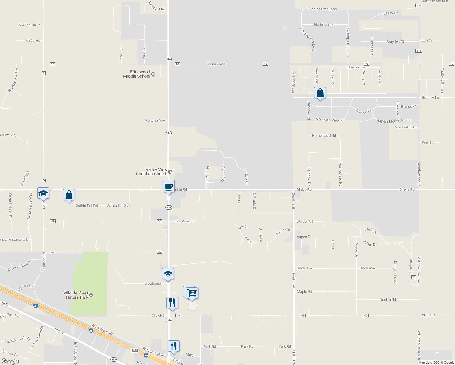 map of restaurants, bars, coffee shops, grocery stores, and more near 16 Futures Road in Edgewood