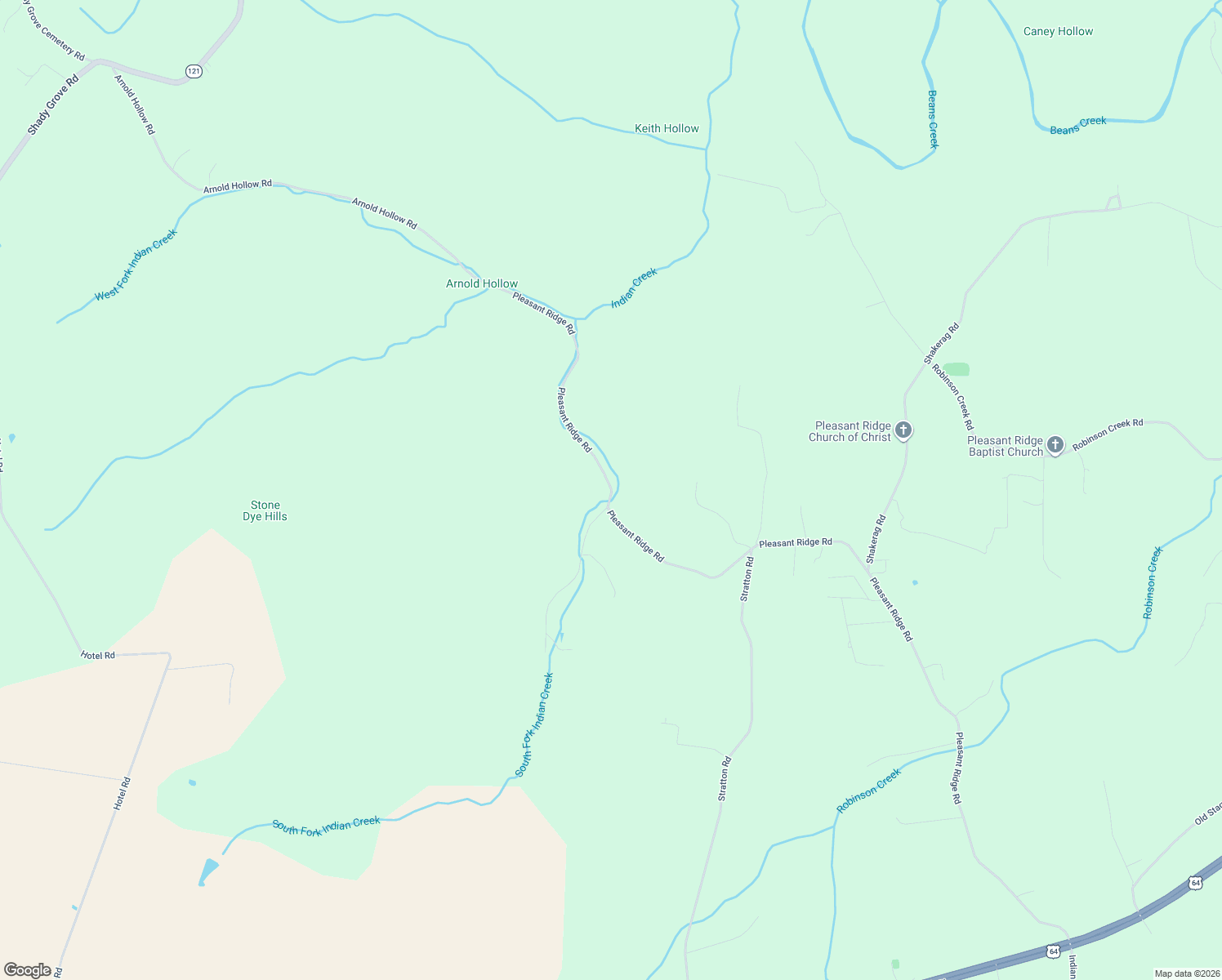 map of restaurants, bars, coffee shops, grocery stores, and more near 2285 Pleasant Ridge Road in Huntland